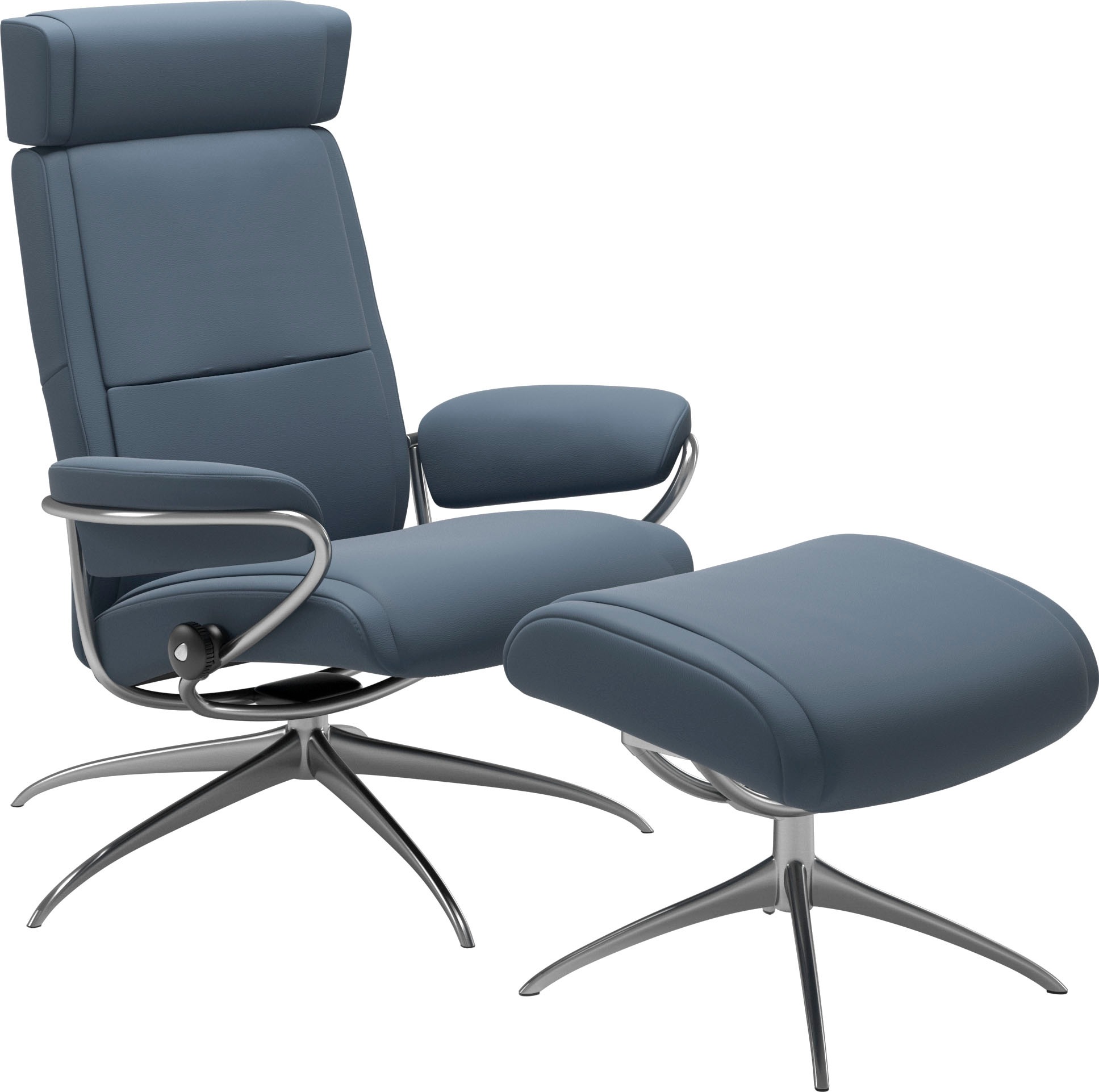 Stressless Relaxsessel "Paris", (Set, Relaxsessel mit Hocker), mit Hocker, Low Back mit Kopfstütze, mit Star Base, Geste