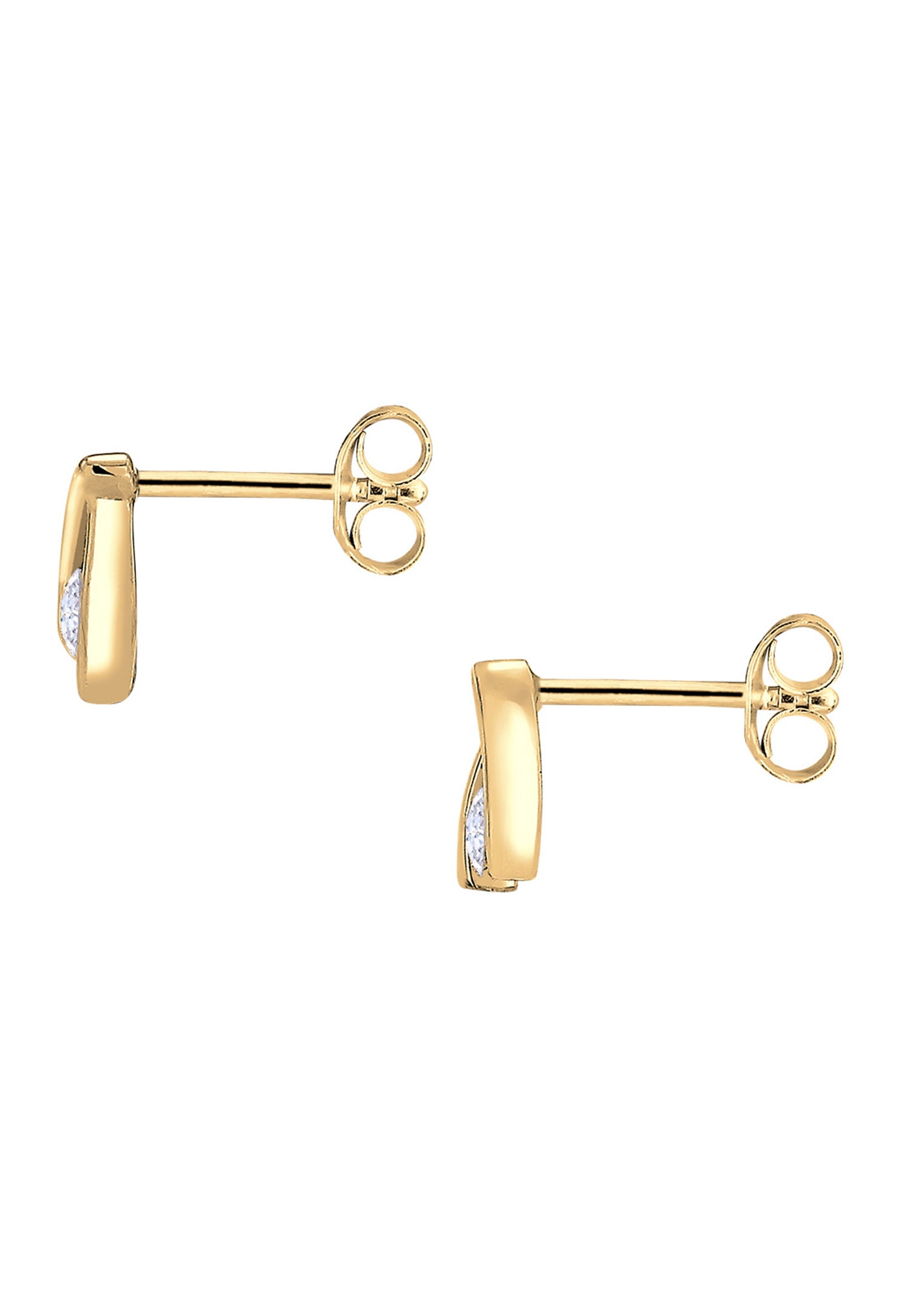 Elli Premium Paar Ohrstecker »Ohrstecker Zirkonia Weiß 585 Gelbgold«