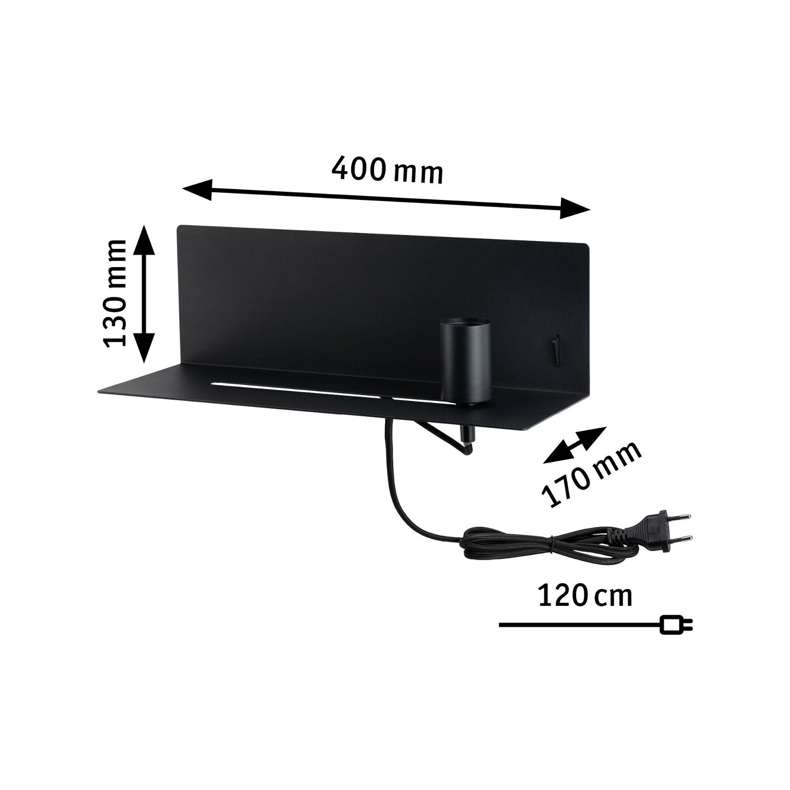 Paulmann Wandleuchte »Devara max. 1x40W USBC 230V Metall«, 1 flammig, Leuchtmittel E27 | ohne Leuchtmittel, E27