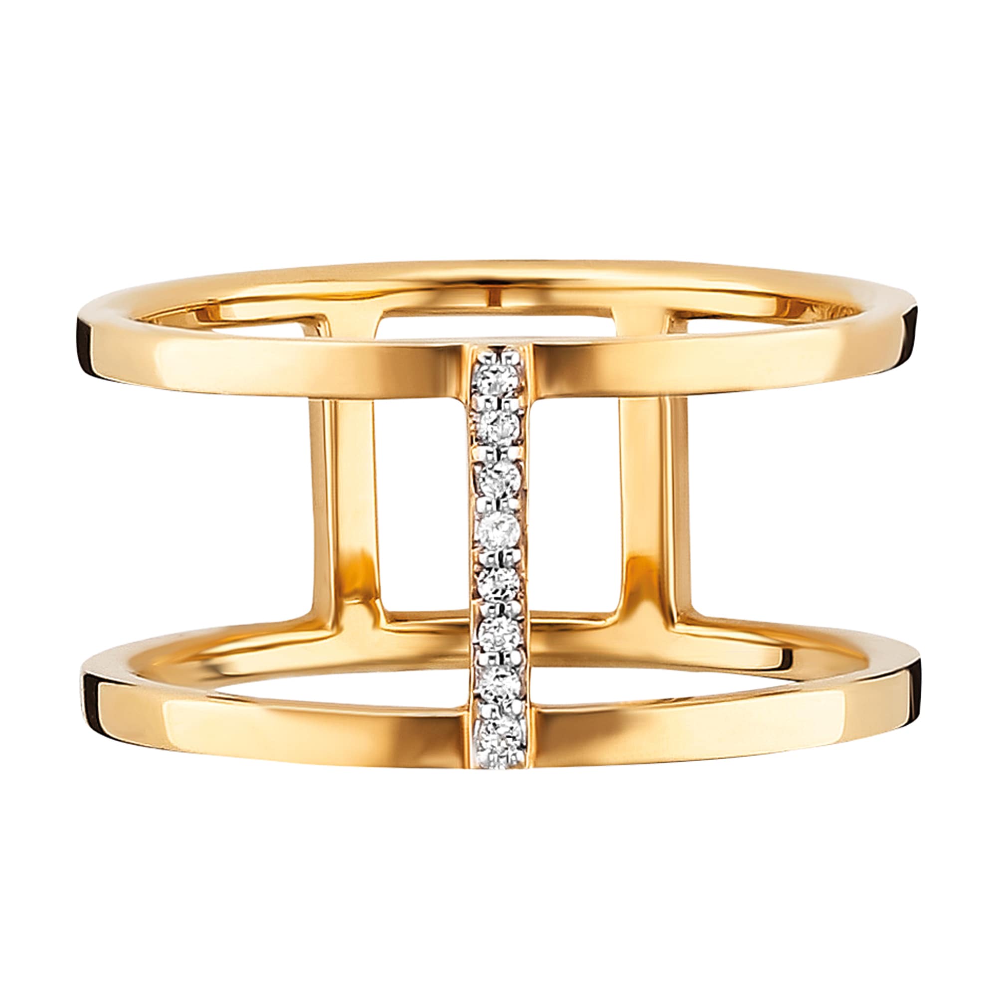 CAÏ Fingerring »925/- Sterling Silber vergoldet Topas weiß«