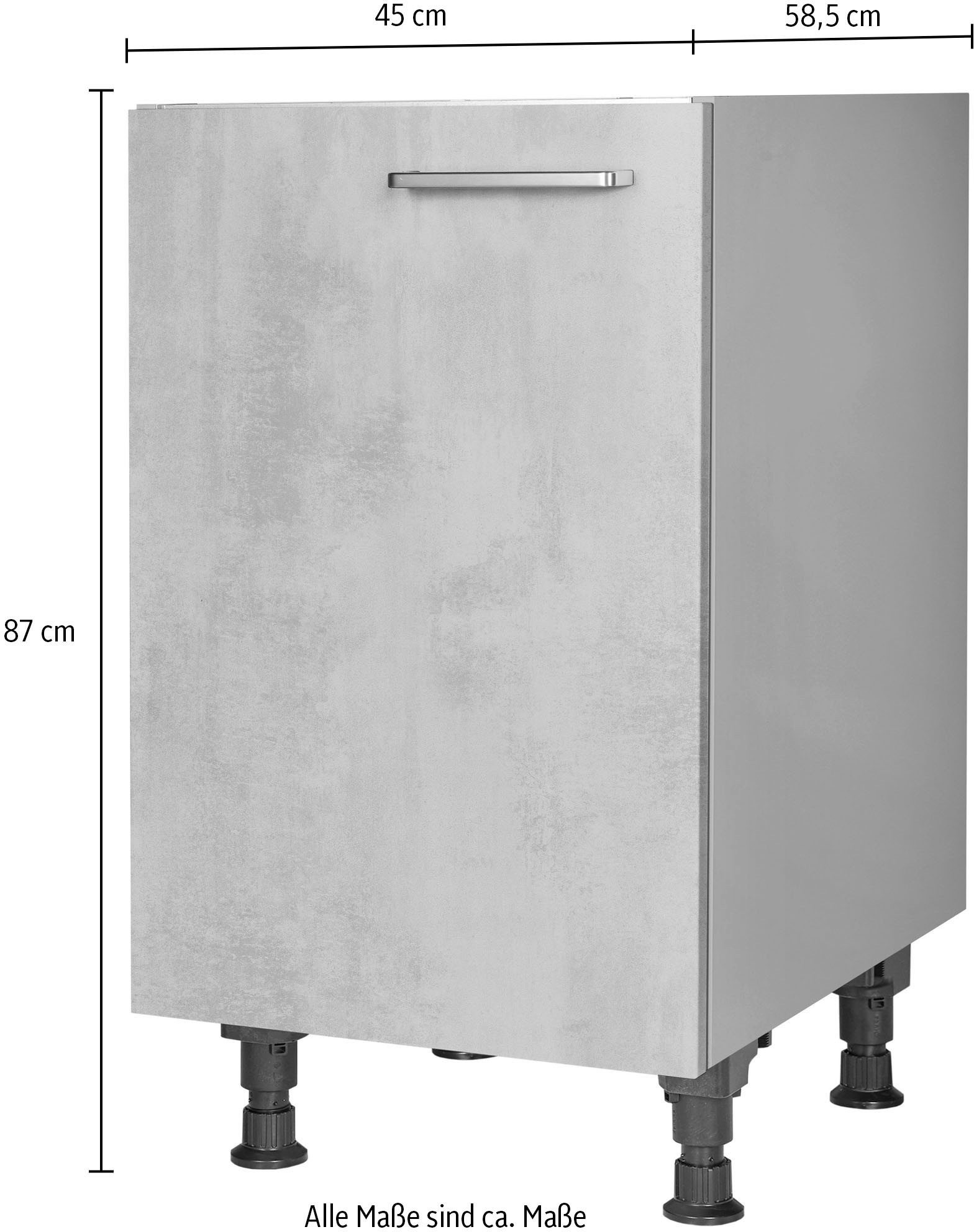 nobilia® Spülenschrank »"Riva", Ausrichtung wählbar, vormontiert, in den Breiten«, 45 und 60 cm, mit höhenverstellbaren Sockelfüßen