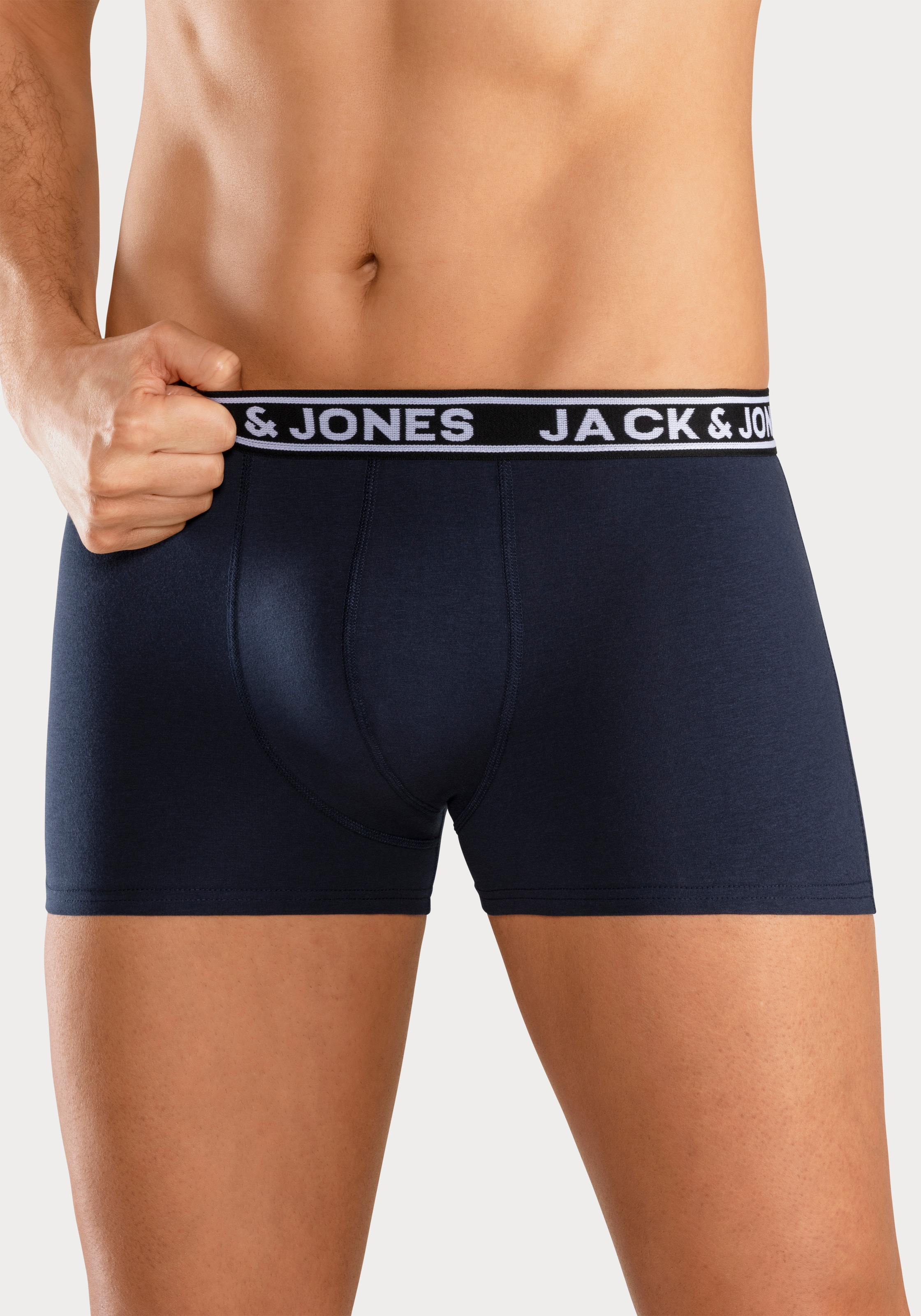 Thumbnail - Jack & Jones Trunk "JACCRISP im 6er Pack mit Logobund und Stretchkomfort" Packung, 6 Stk. unifarben mit Farbeinsatz, mod...