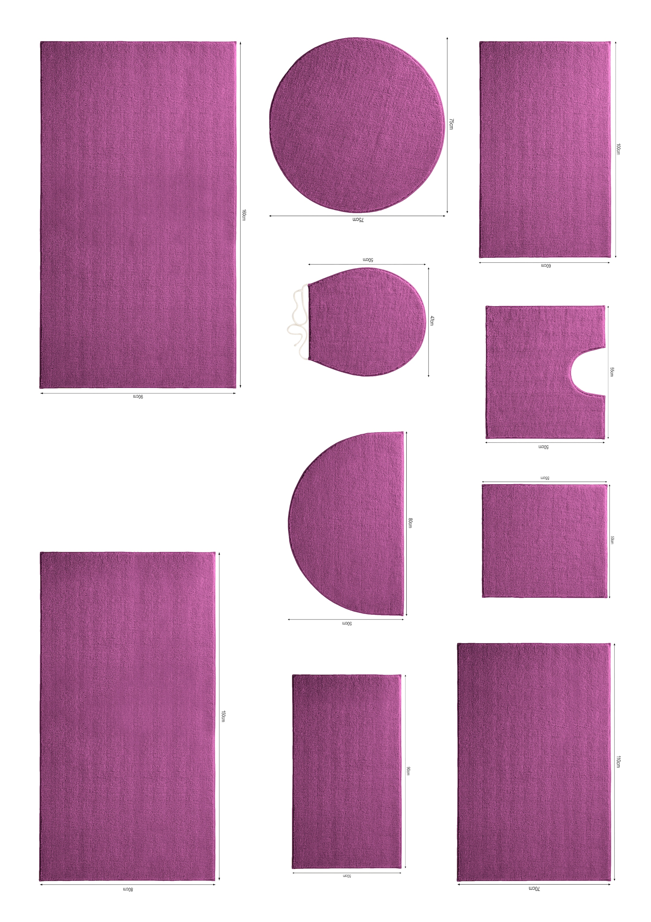 my home Badematte »Vanessa, Badvorleger, Badezimmer Teppich« Höhe 10 mm rutschhemmend beschichtet fußbodenheizungsgeeignet | schnell trocknend | strapazierfähig Badteppich, weiche Haptik, unifarben