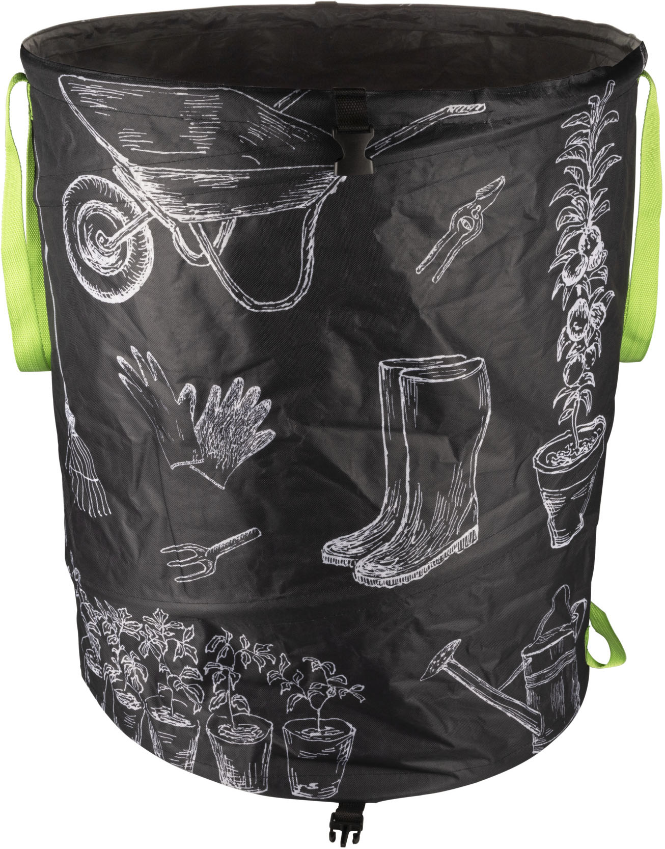 Windhager Gartensack "Pop-up Bag mit Motiv aus hochwertigem Oxford 600D Gewebe" 1 tlg. selbststehender Laubsack 180 Liter, Gartenabfallsack wiederverwendbar
