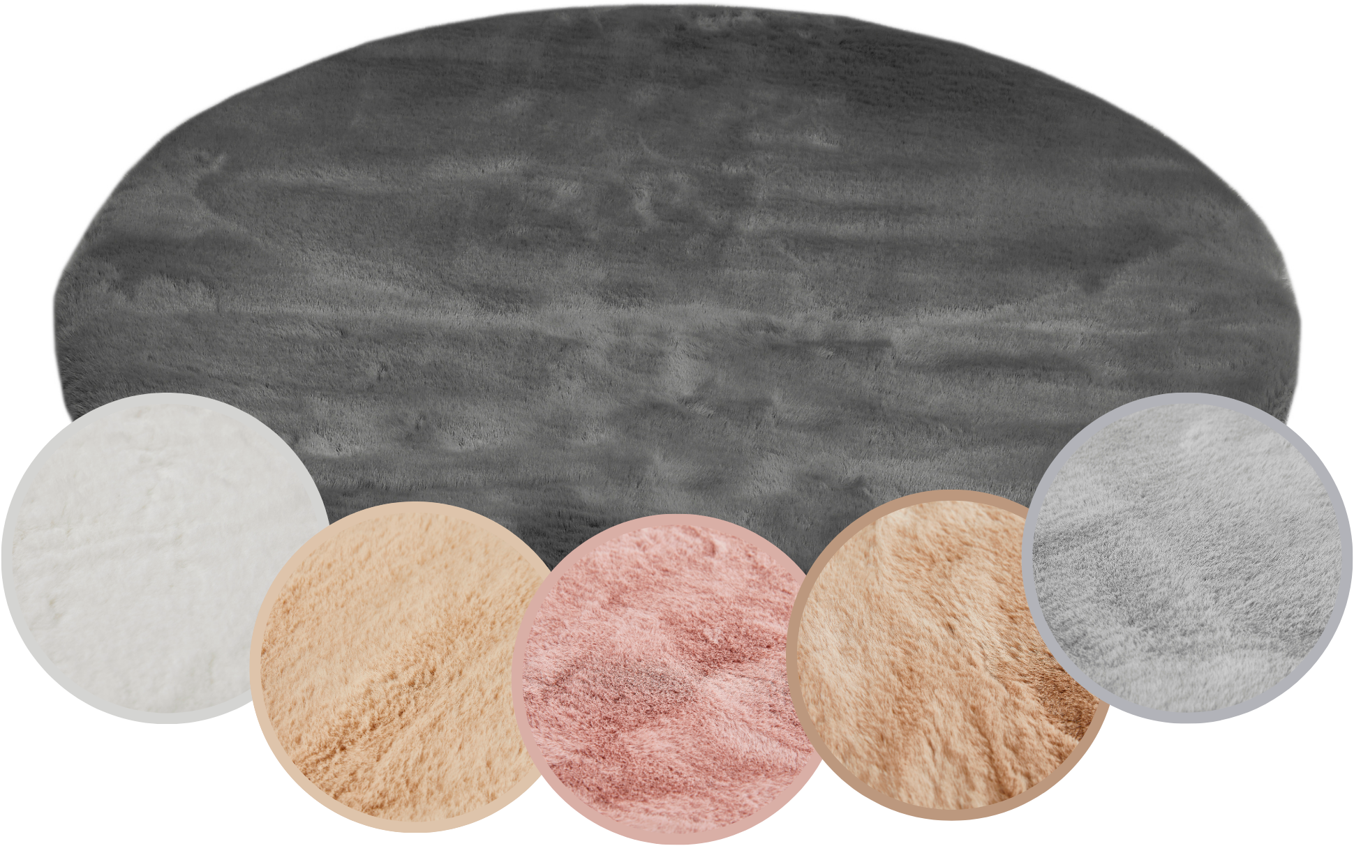 OTTO home Hochflor-Teppich "Lugano" rund 30 mm Höhe Kunstfell, Uni Farben, günstig online kaufen