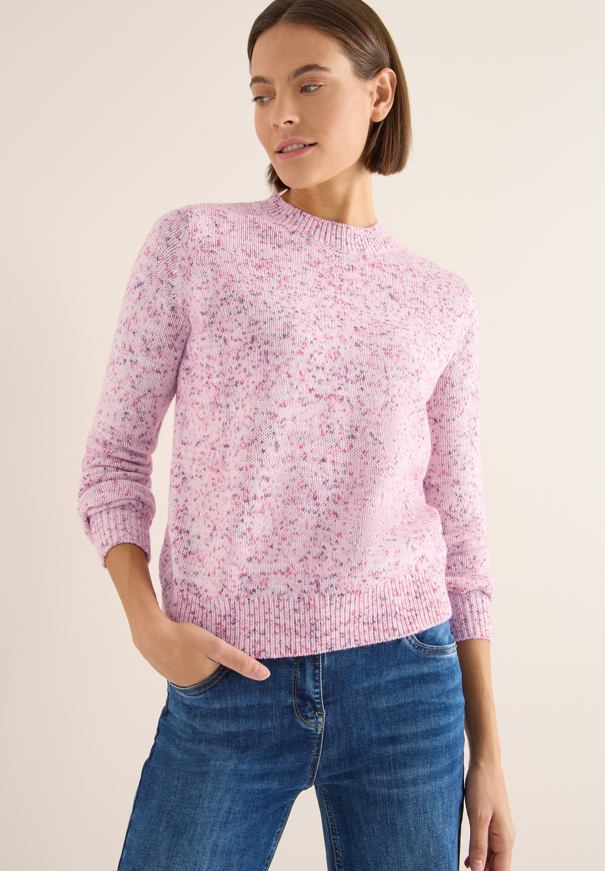 Cecil Strickpullover Space Dye Muster, meliert günstig online kaufen