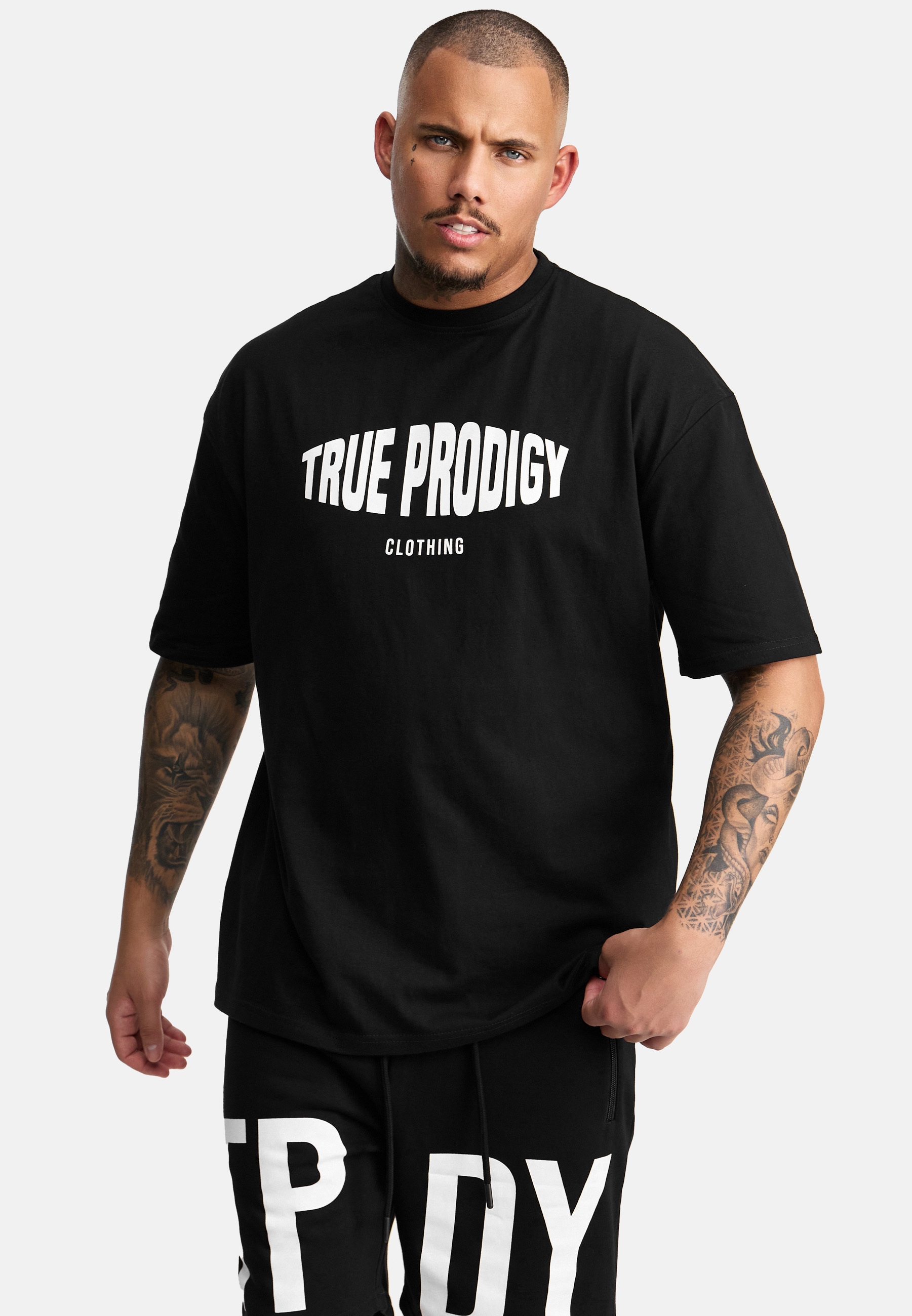 trueprodigy Oversize-Shirt "Miguel Logo Print Oversized Rundhals"
