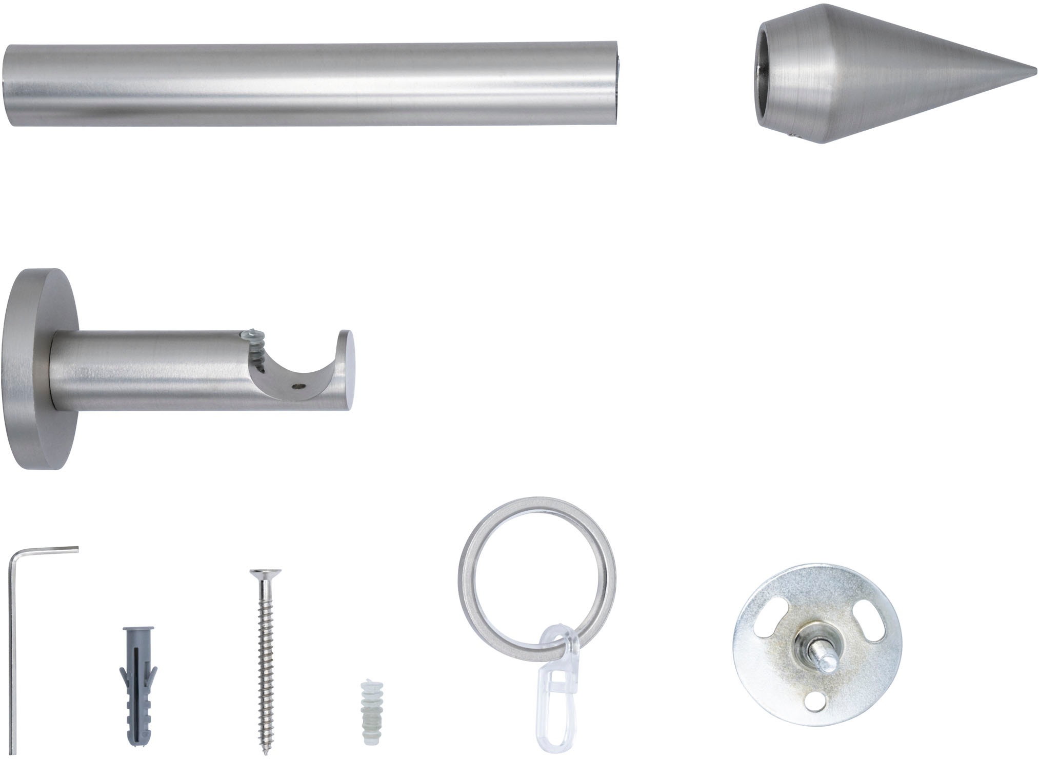 mydeco Gardinenstange »20mm Point Wandträger 6,5 cm«, 1 läufig-läufig, Fixmaß