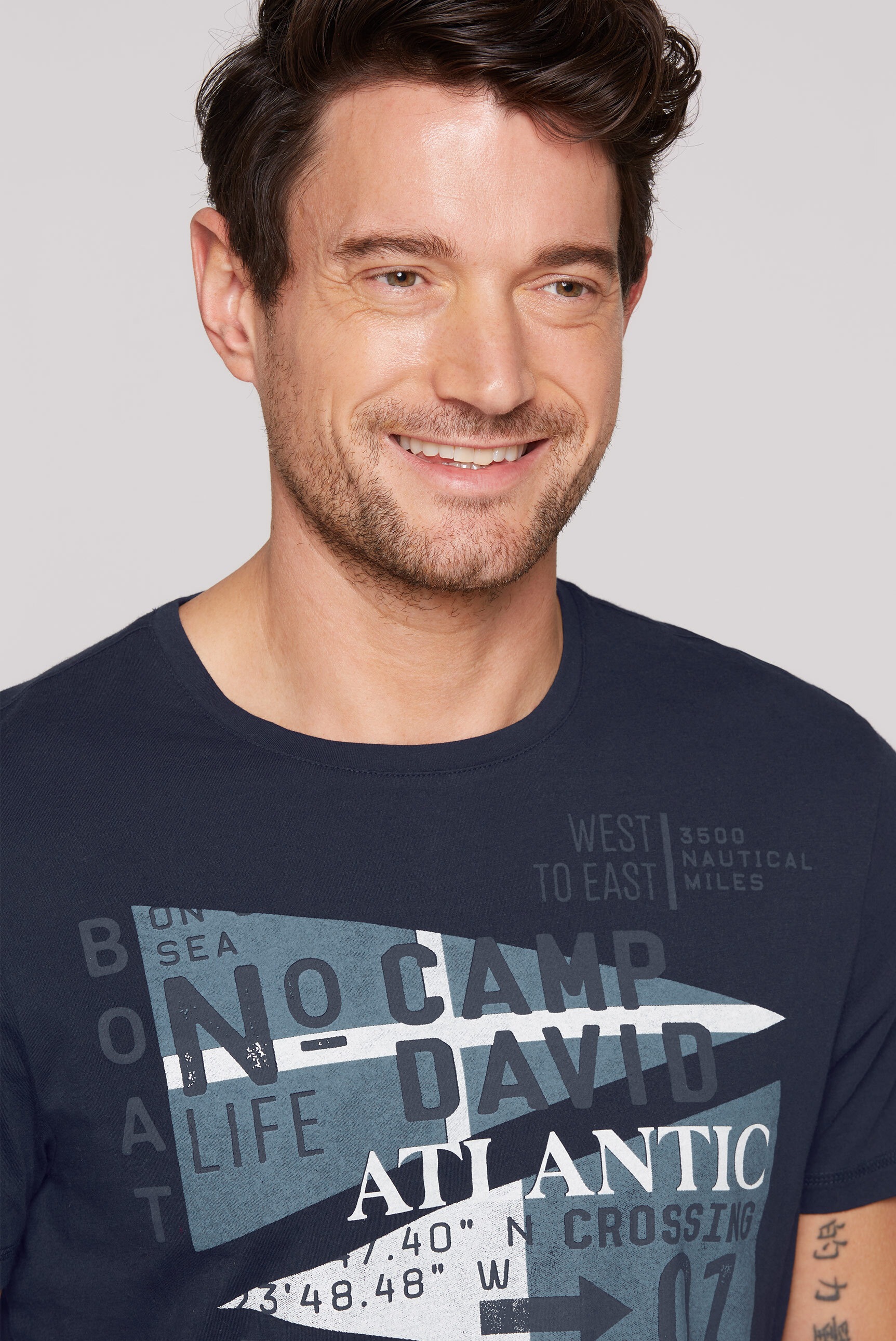 CAMP DAVID Rundhalsshirt, aus Baumwolle
