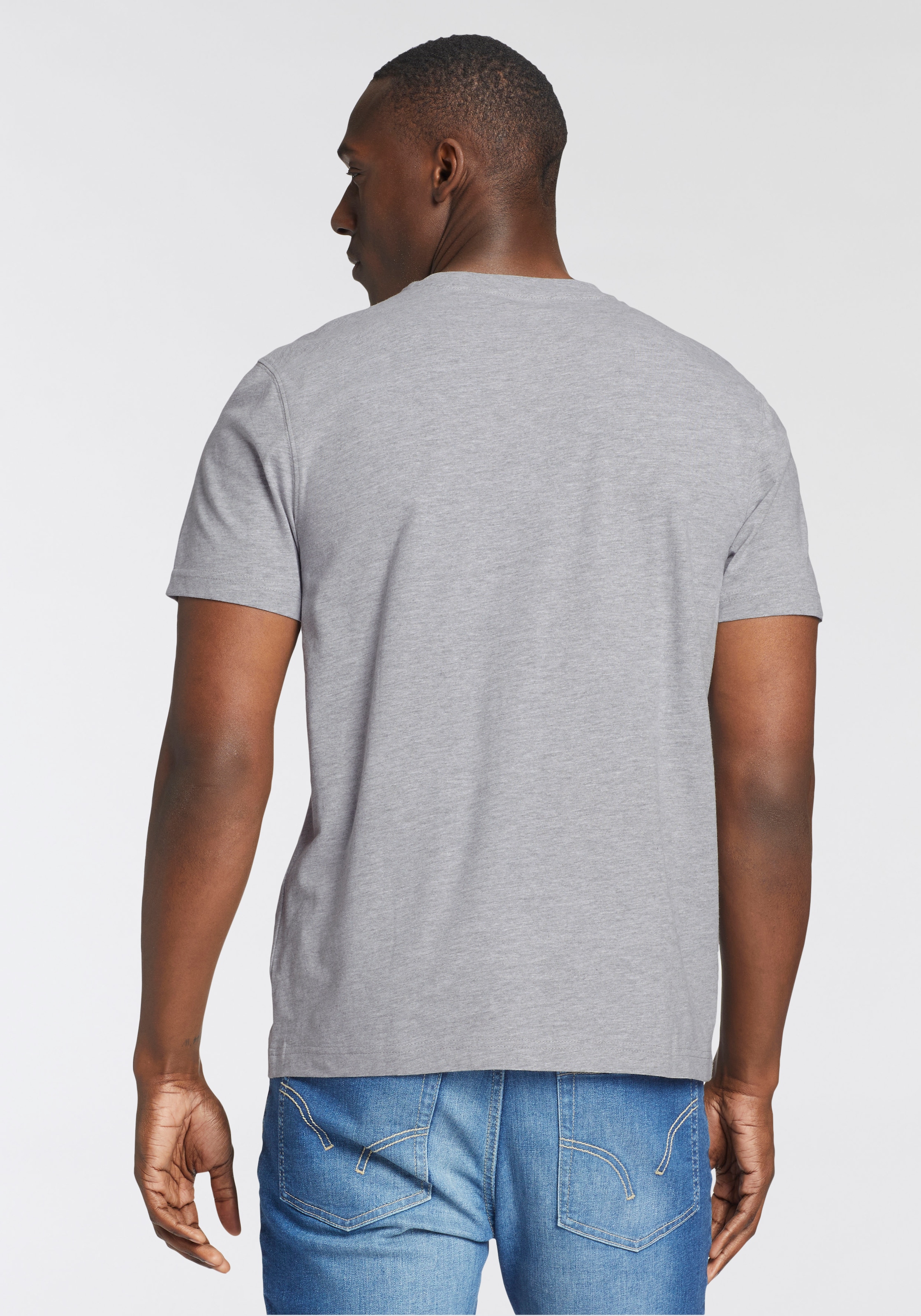 Man's World Rundhalsshirt, (Packung, 6 tlg., 6-er Pack), Kurzarm, unifarben, Rundhals, aus Baumwolle