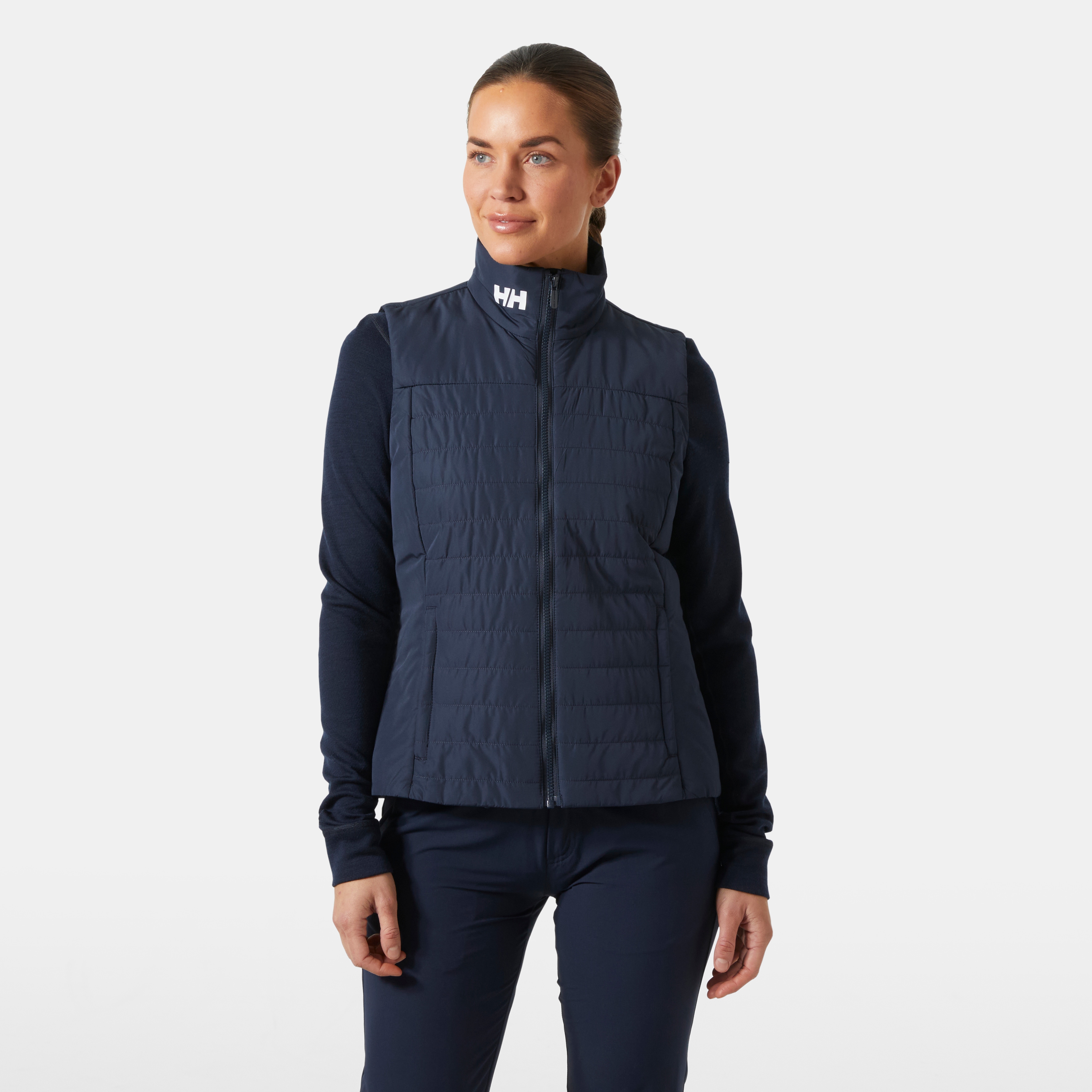 Helly Hansen Steppweste "W CREW INSULATOR VEST 2.0" mit Stehkragen, hüftlang, aus Polyester, wind- und wasserabweisend