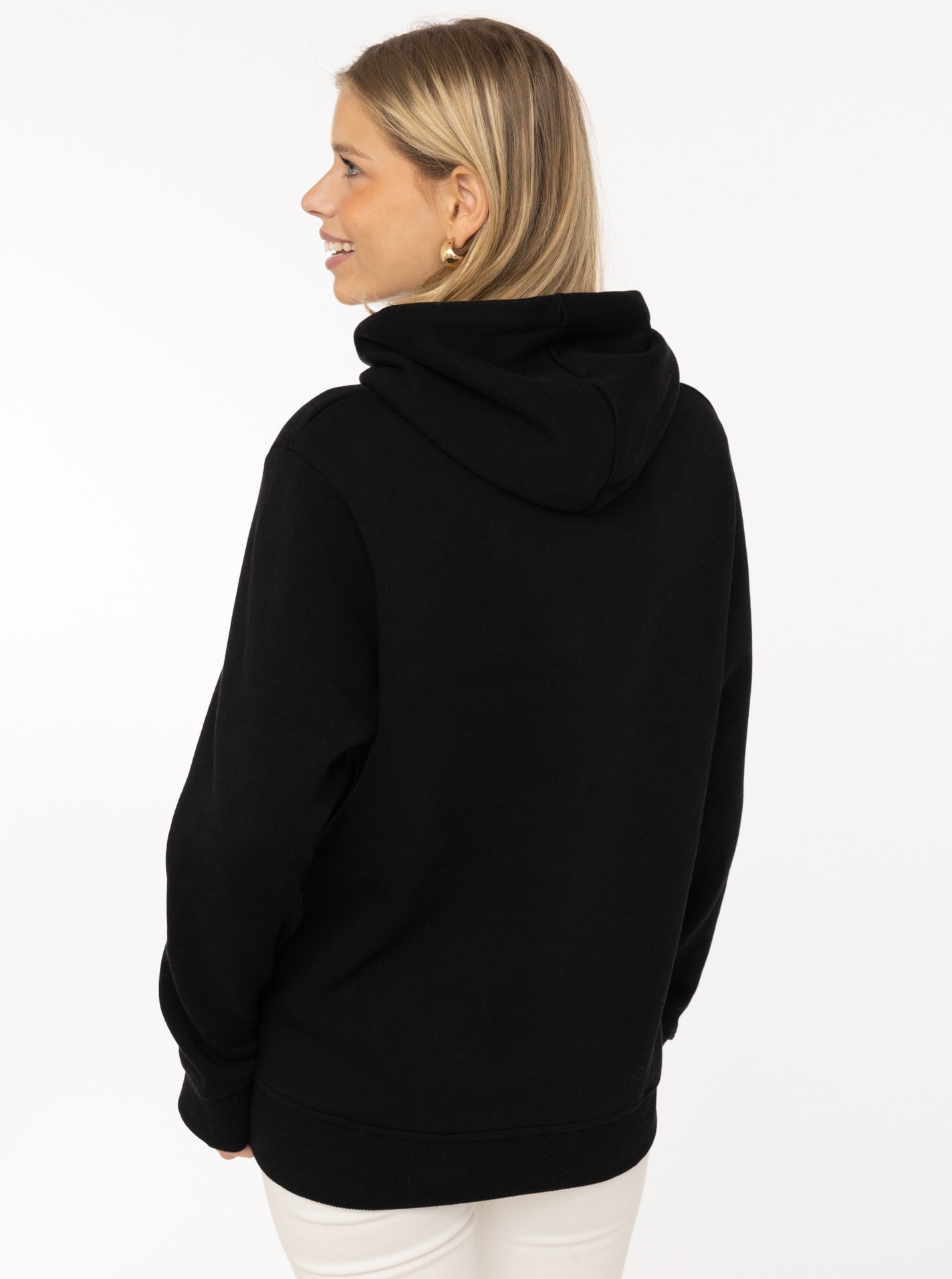 Zwillingsherz Hoodie »"Wild Free"«, gestickter Leopard, Statement Schriftzug, Kapuze
