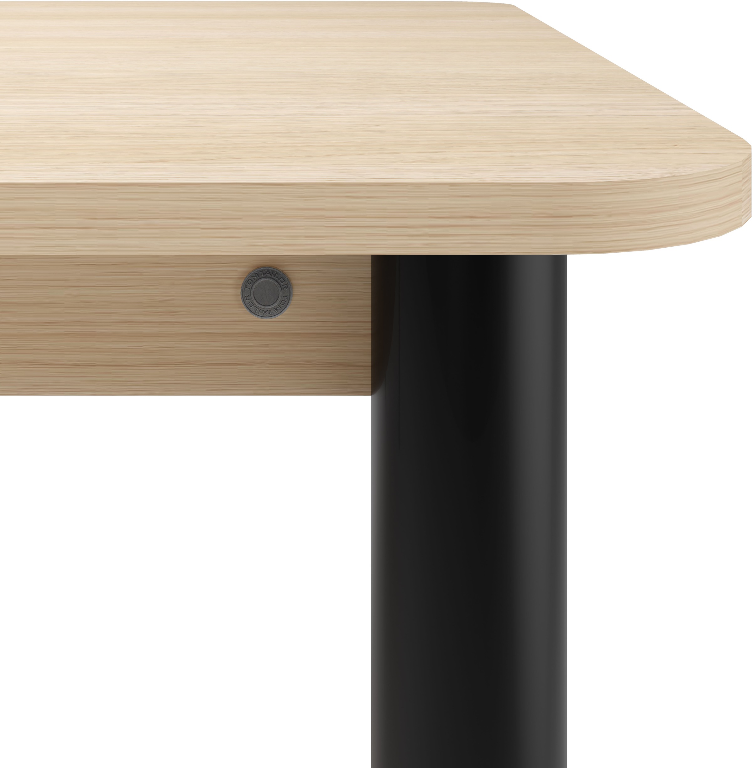 Esstisch TOM TAILOR HOME "COLOR TABLE", schwarz (light oak 05, schwarz 01, light oak 05), B:180cm H:76cm T:100cm, Tische, Esstisch, Esstisch, 4-Fuß, 3 Größen, 3 Dekorfarben, 4 Fußfarben, ABS-Kante 2