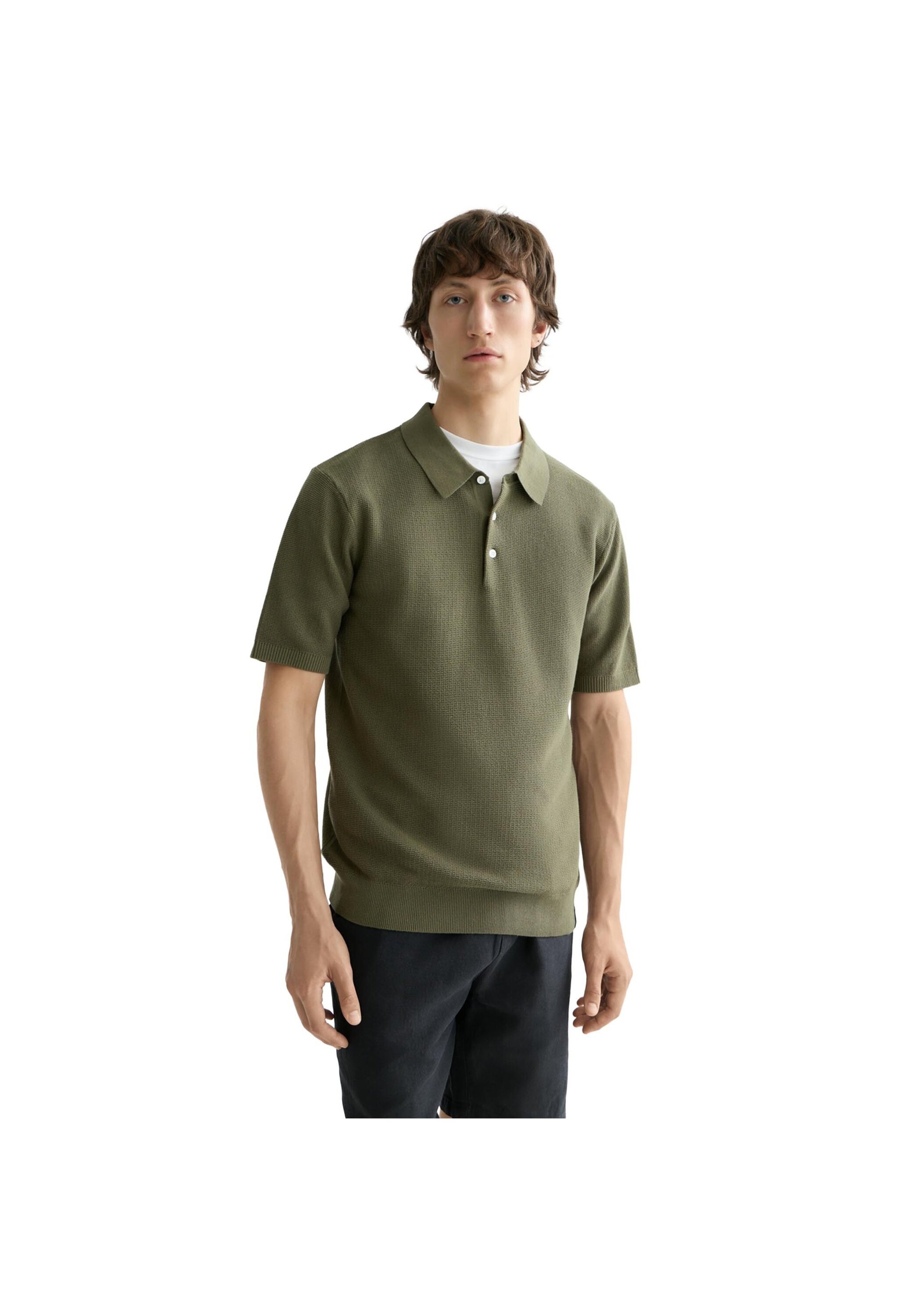 Poloshirt SCOTCH & SODA "Poloshirt Core Structured Knitted Regular Fit Polo 1er Pack", Herren, Gr. M, grün, Obermaterial: 100% Baumwolle CO., Shirts 3