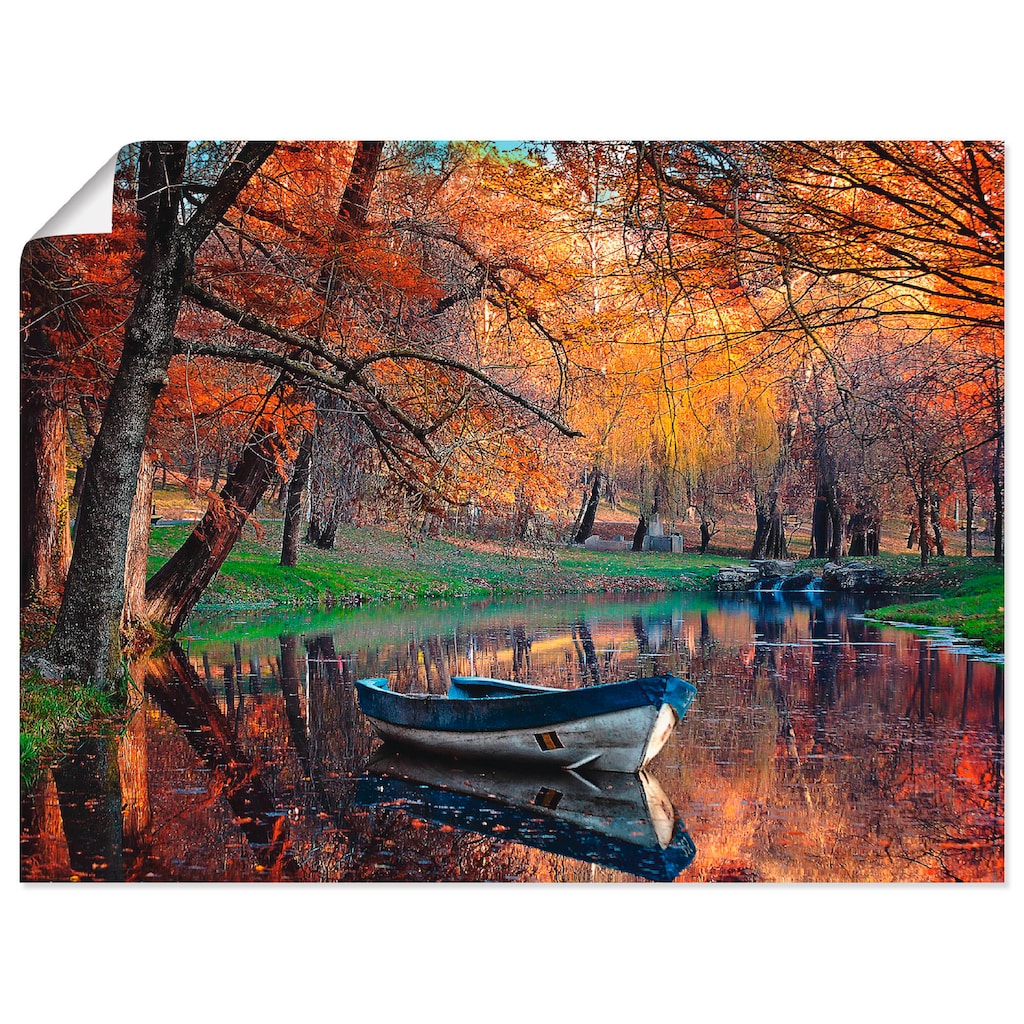 Artland Wandbild »Bunte Herbstlandschaft«, Boote & Schiffe, (1 St.)