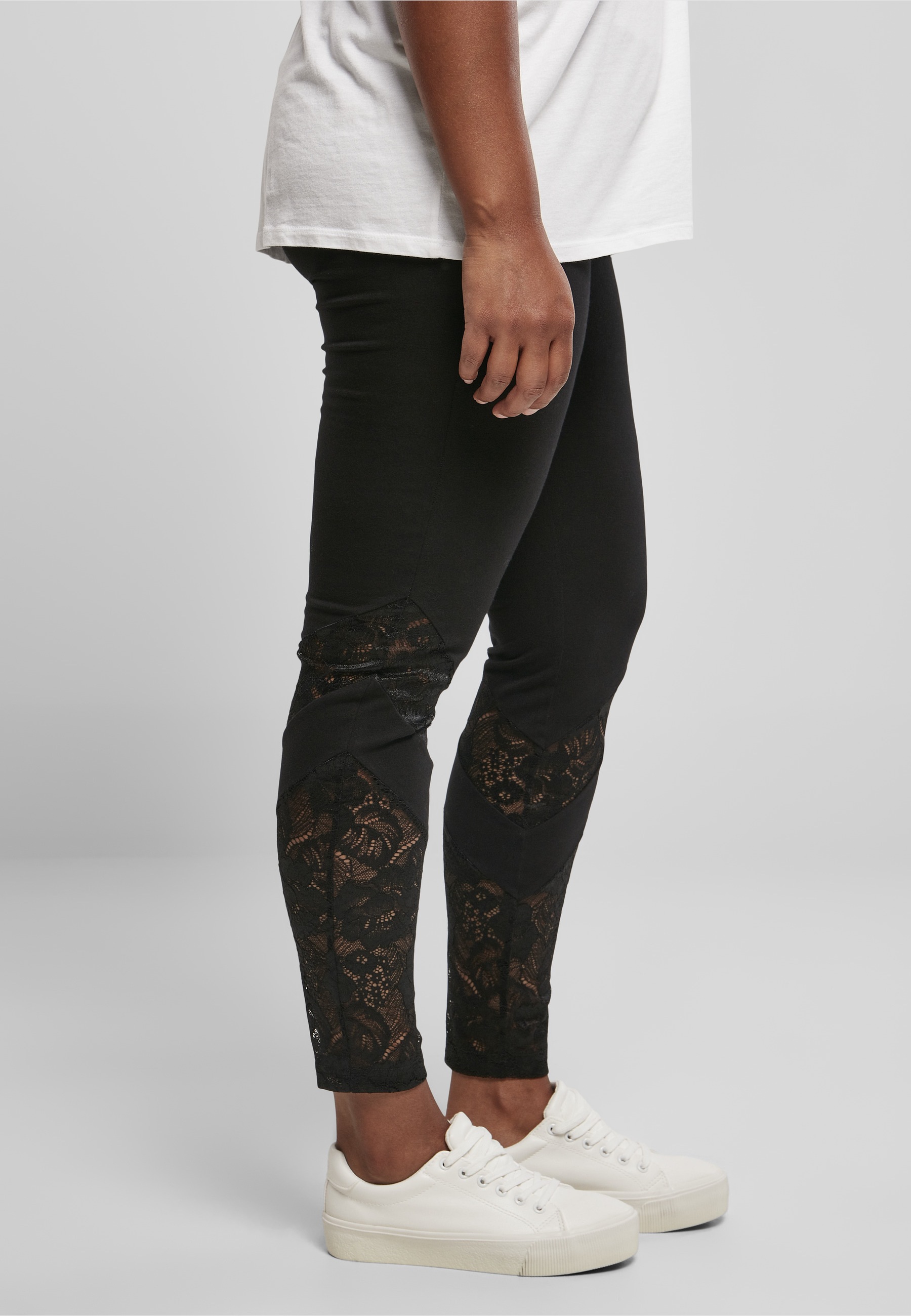 URBAN CLASSICS Leggings »Urban Classics Damen Ladies Highwaist Lace Inset Leggings«