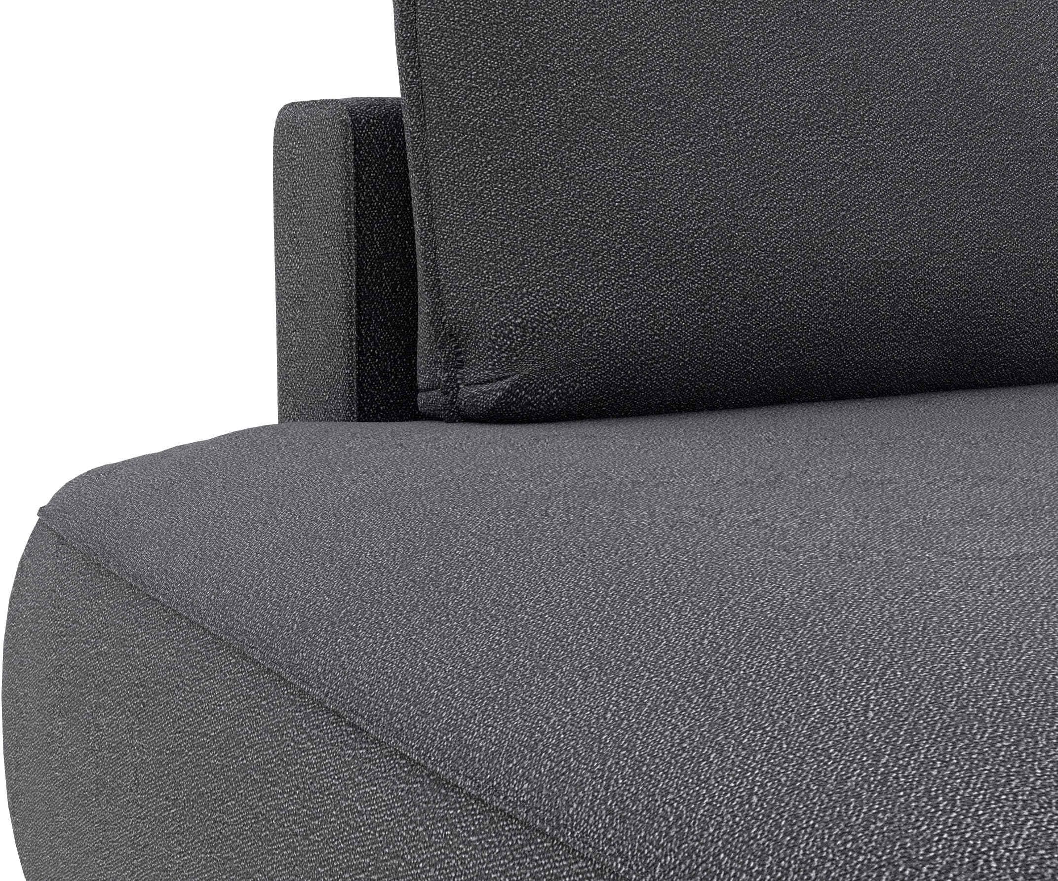 TRENDMANUFAKTUR Ecksofa »Fordon II, Schlafsofa mit Bettkasten, Couch in L-Form, Breite 250 cm«, in Struktur fein LEO, haustierfreundlich, anthrazit, Armlehne rechts