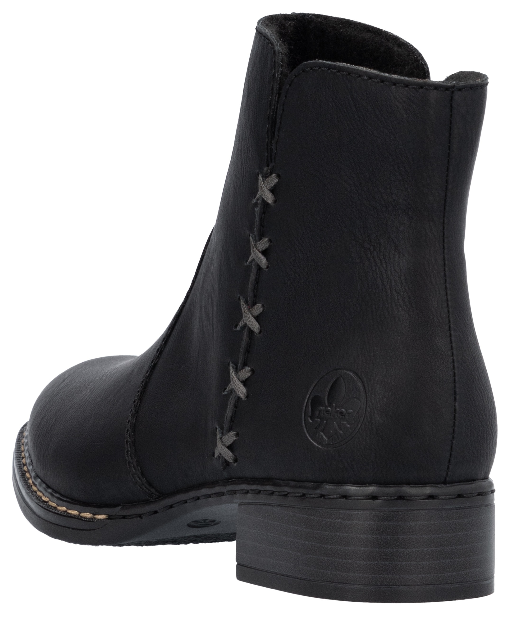 Rieker Stiefelette, Reißverschluss-Stiefelette, Ankelboots mit Blockabsatz