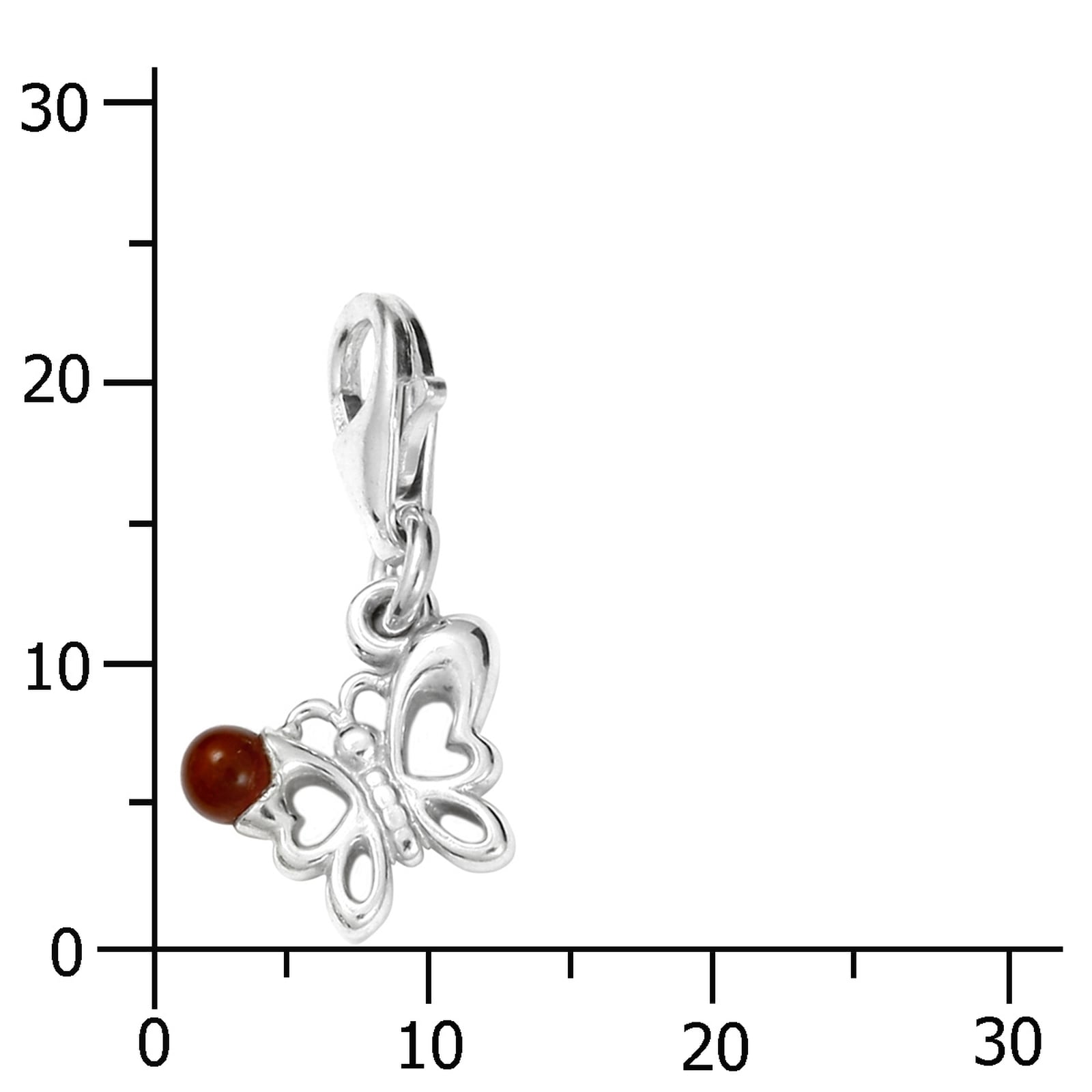 OSTSEE-SCHMUCK Kettenanhänger »- Schmetterling - Silber 925/000 - Bernstein«