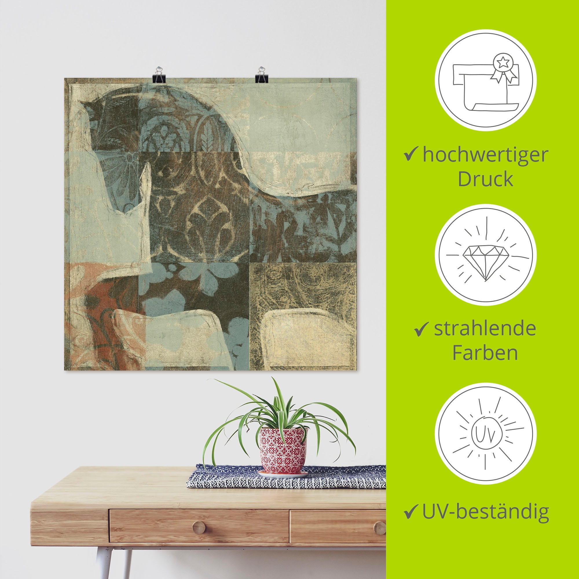 Artland Wandbild »Gemustertes Pferd I«, Haustiere, (1 St.), als Alubild, Outdoorbild, Leinwandbild, Poster in verschied. Größen