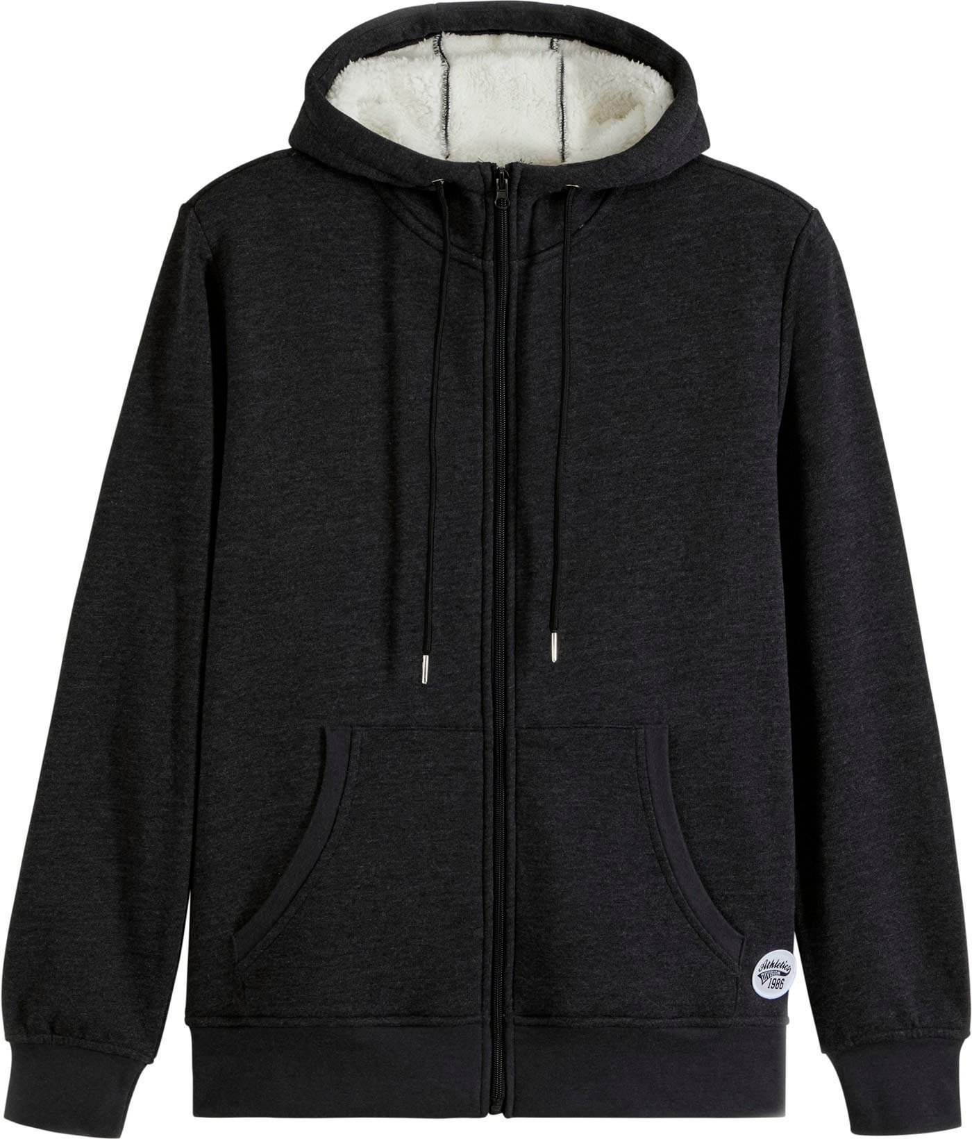 bonprix Sweatjacke mit Kapuze, mit Teddyfutter, aus Baumwolle und Polyester