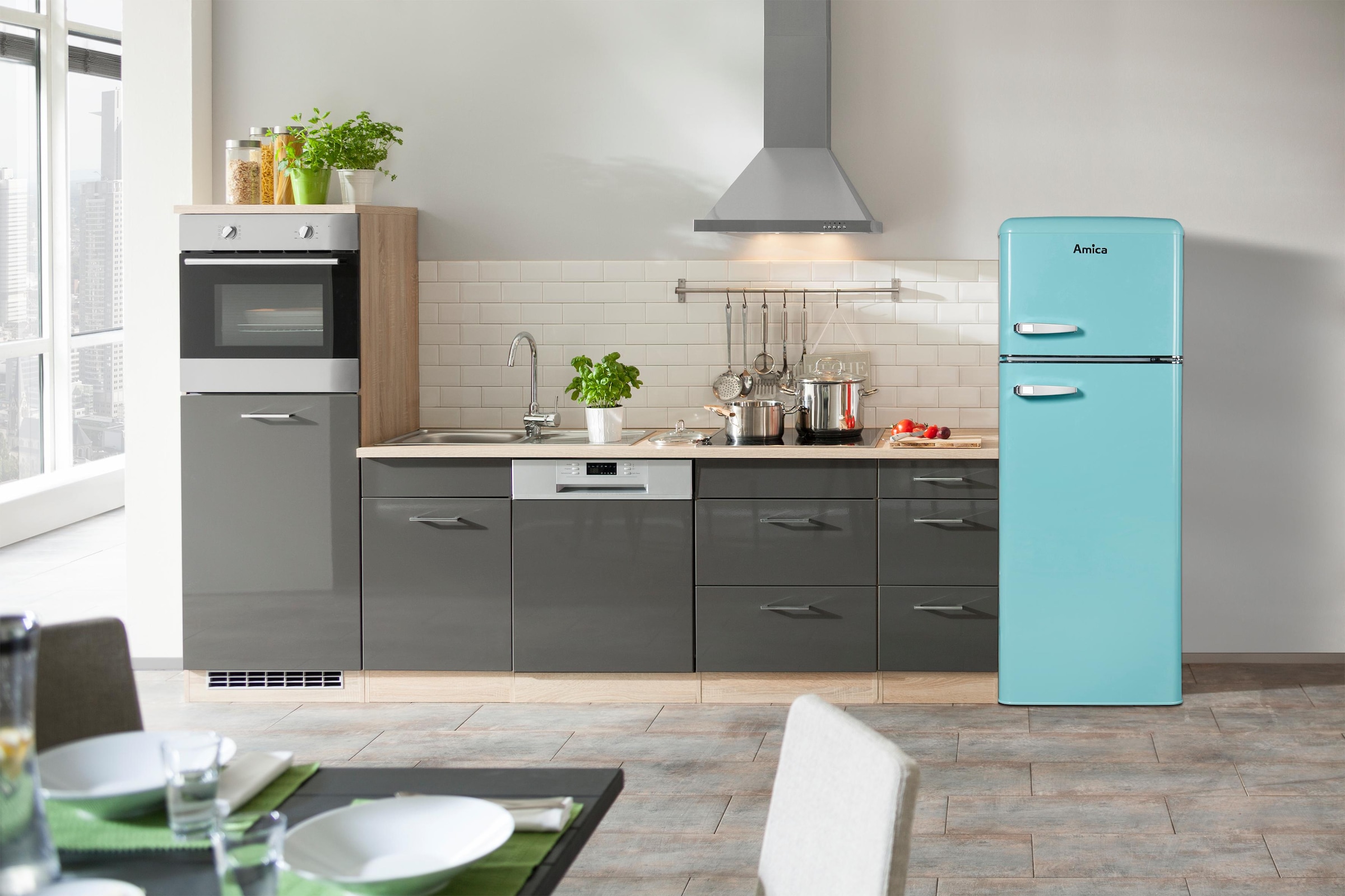 Amica Kühl-/Gefrierkombination »KGC1563 T« 144 cm hoch 55 cm breit