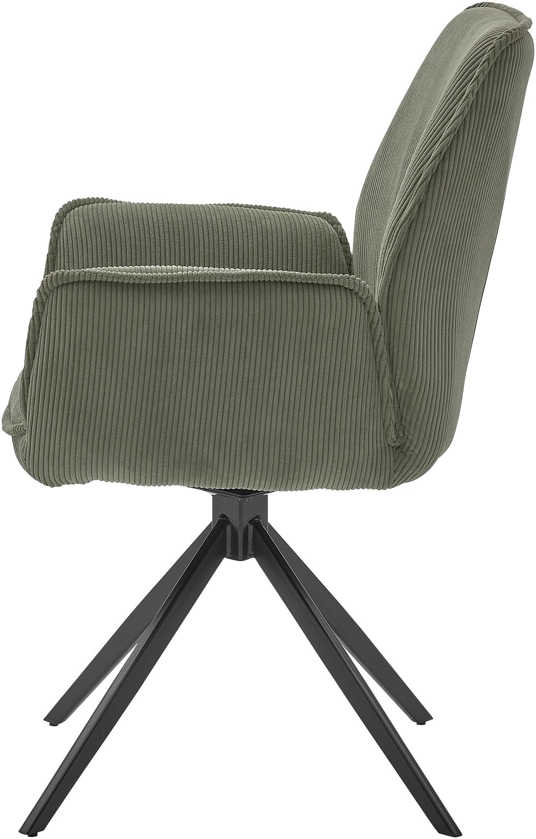Musterring Esszimmerstuhl »Tiama«, (Set), 2 St., Cord, Stativgestell aus Eisen schwarz, 180° drehbar, Stoff Cord oder Bouclé