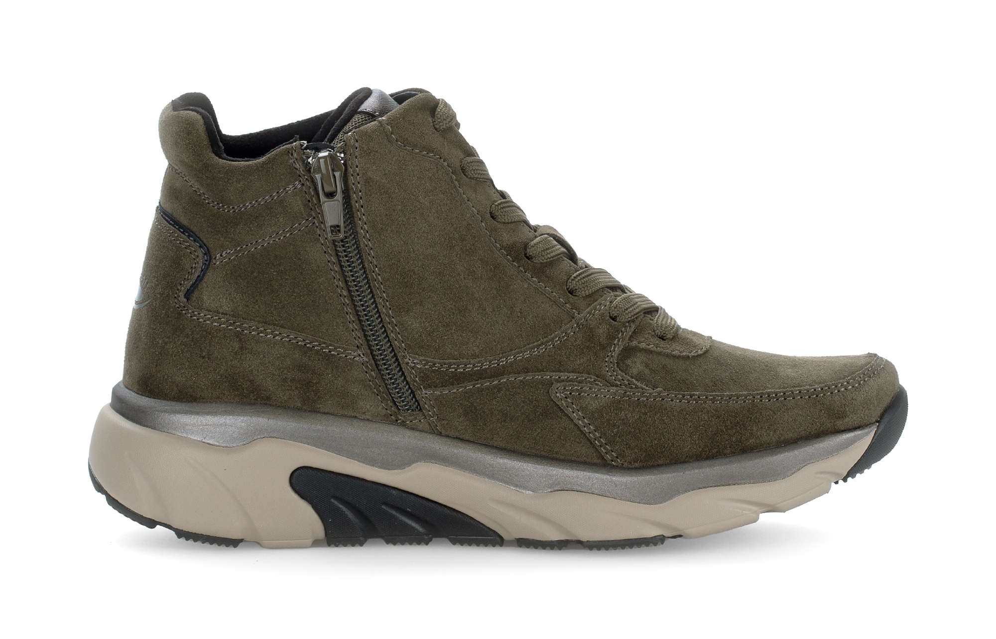 Gabor Rollingsoft Keilsneaker, Schnürboots, High Top-Sneaker, Komfortschuh, gepolsterter Schaftrand