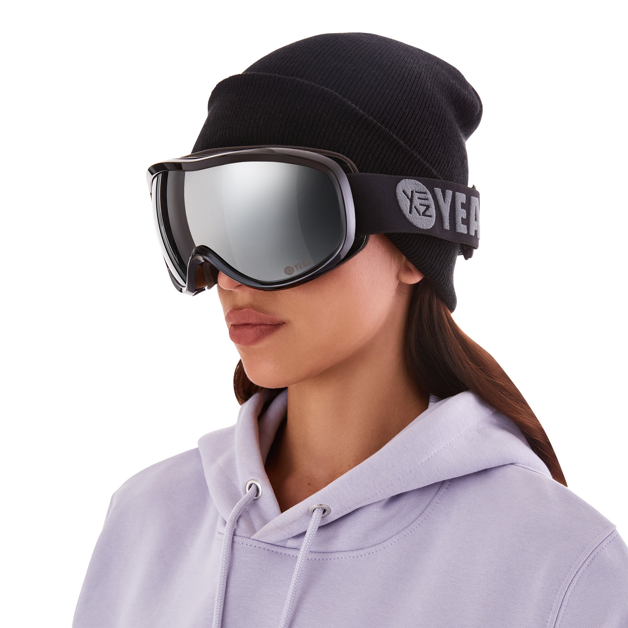 YEAZ Skibrille »Ski- und Snowboard-Brille silber/schwarz STEEZE«