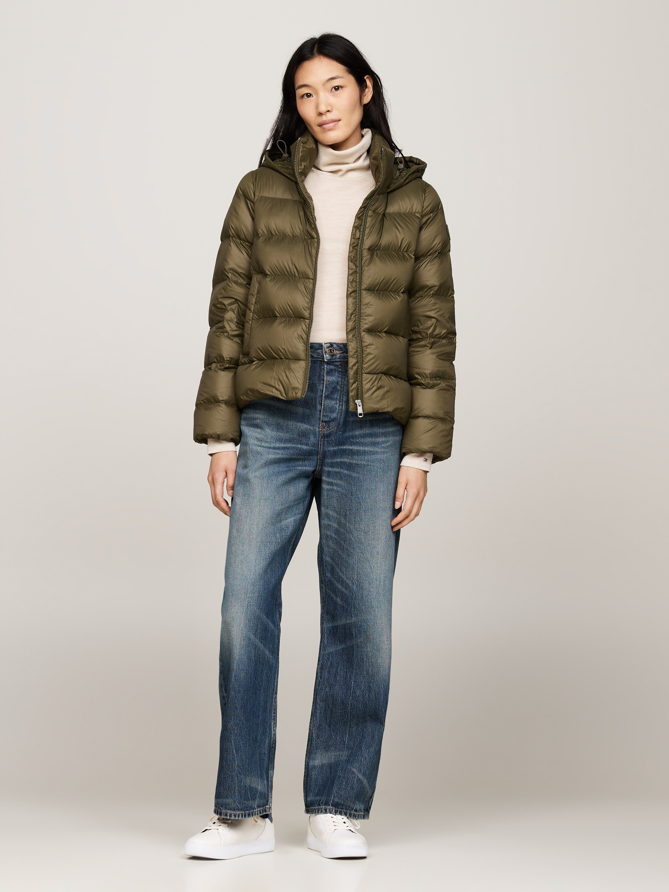 Tommy Hilfiger Steppjacke »LW DOWN CASUAL JACKET«, mit Kapuze, mit Logoprägung