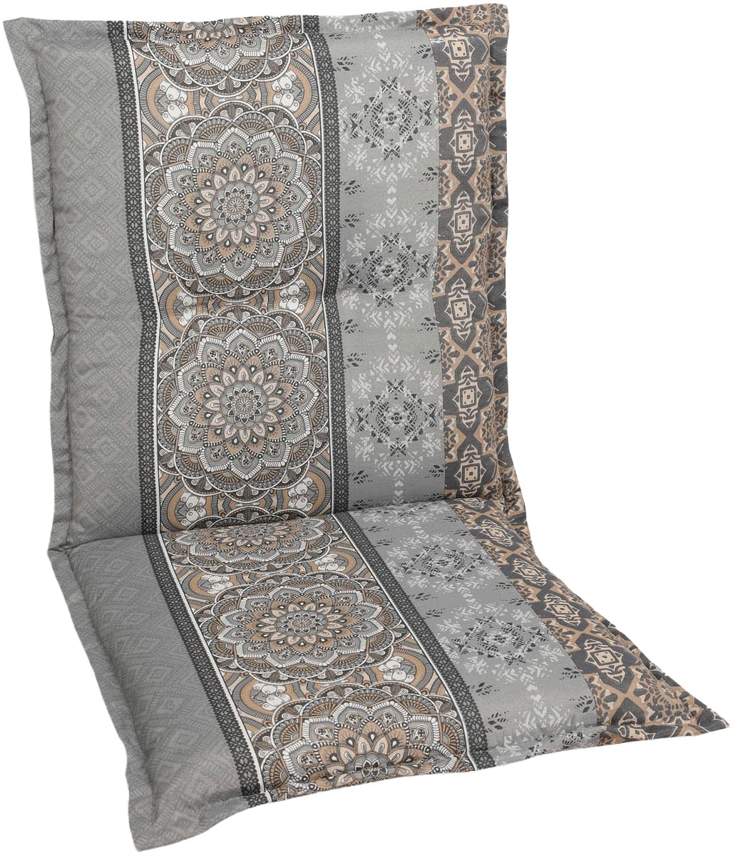 GO-DE Sesselauflage Ornamentstreifen grau - Maße BxLxH ca.: 50 cm x 100 cm x 7 cm