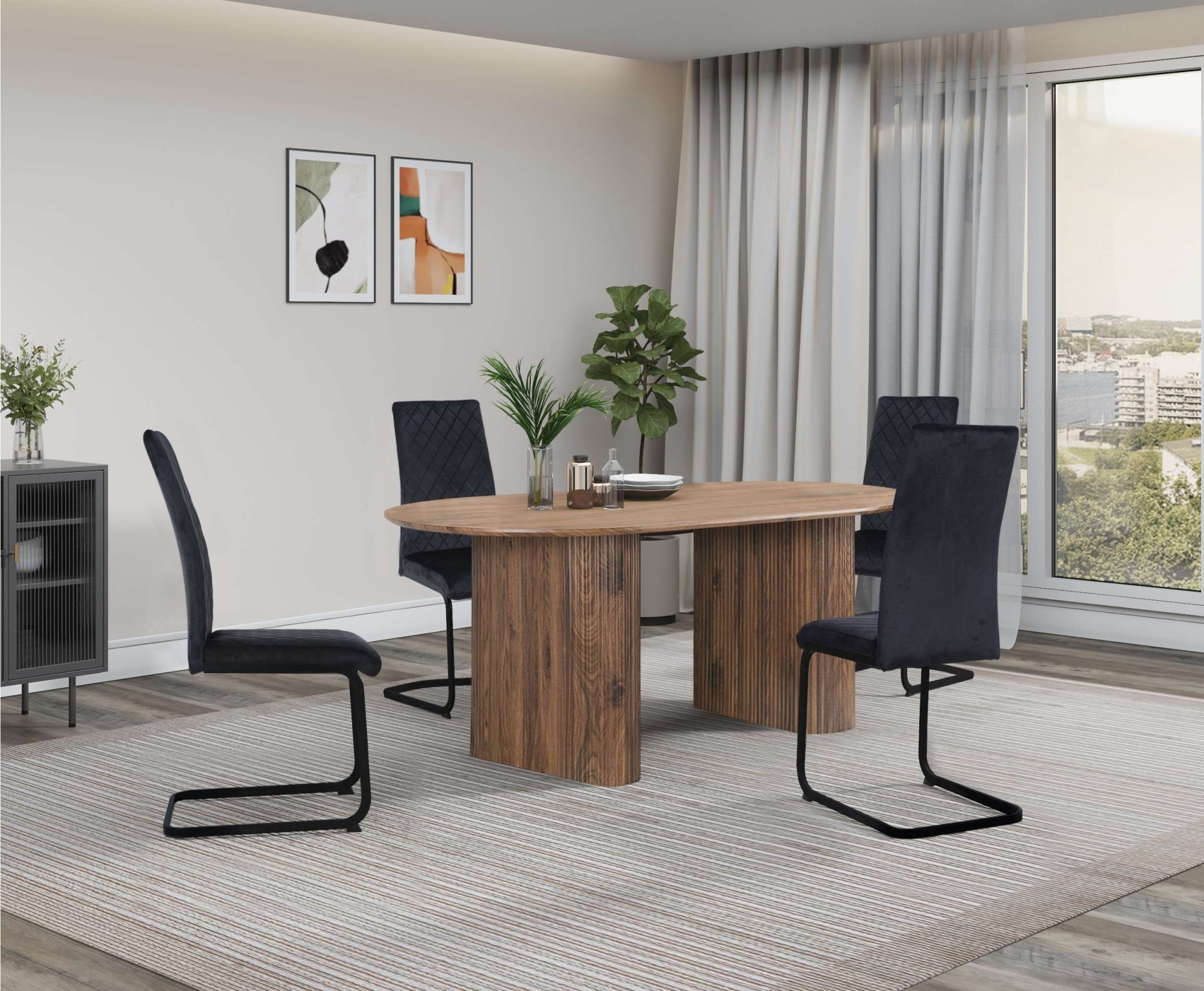 OTTO home Esstisch "Bostonia" ovaler Esstisch, Beine mit Rillenstruktur, pf günstig online kaufen