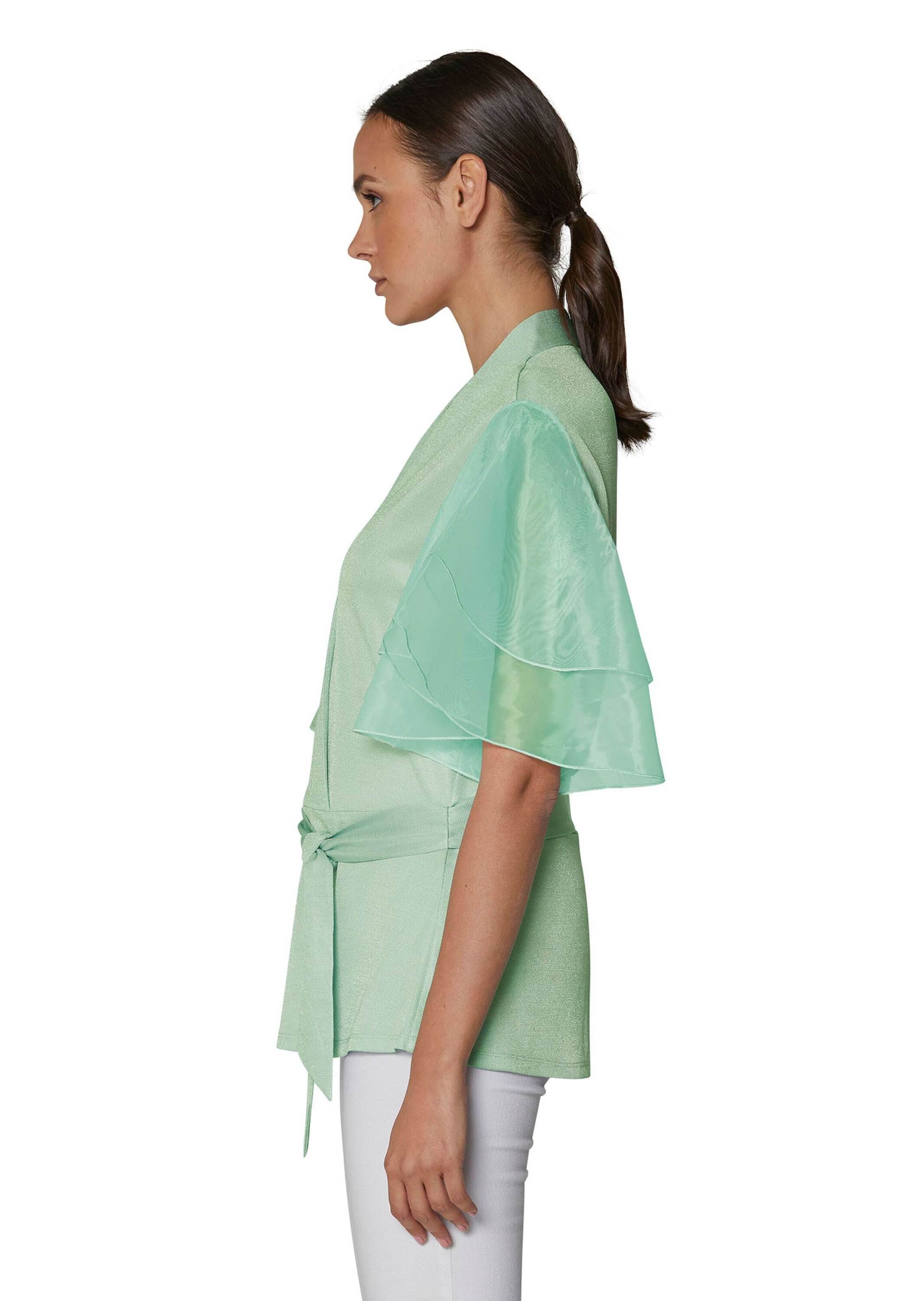 MADELEINE Langarmbluse »Bluse Bluse im Metallic-Look mit transparenten Ärmeln«