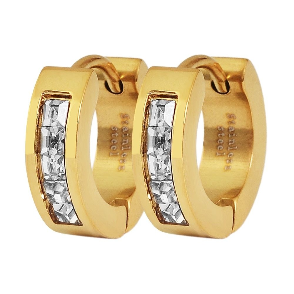 Adelia´s Paar Creolen "Damen Ohrringe – Creole aus Edelstahl mit Strass Ste günstig online kaufen