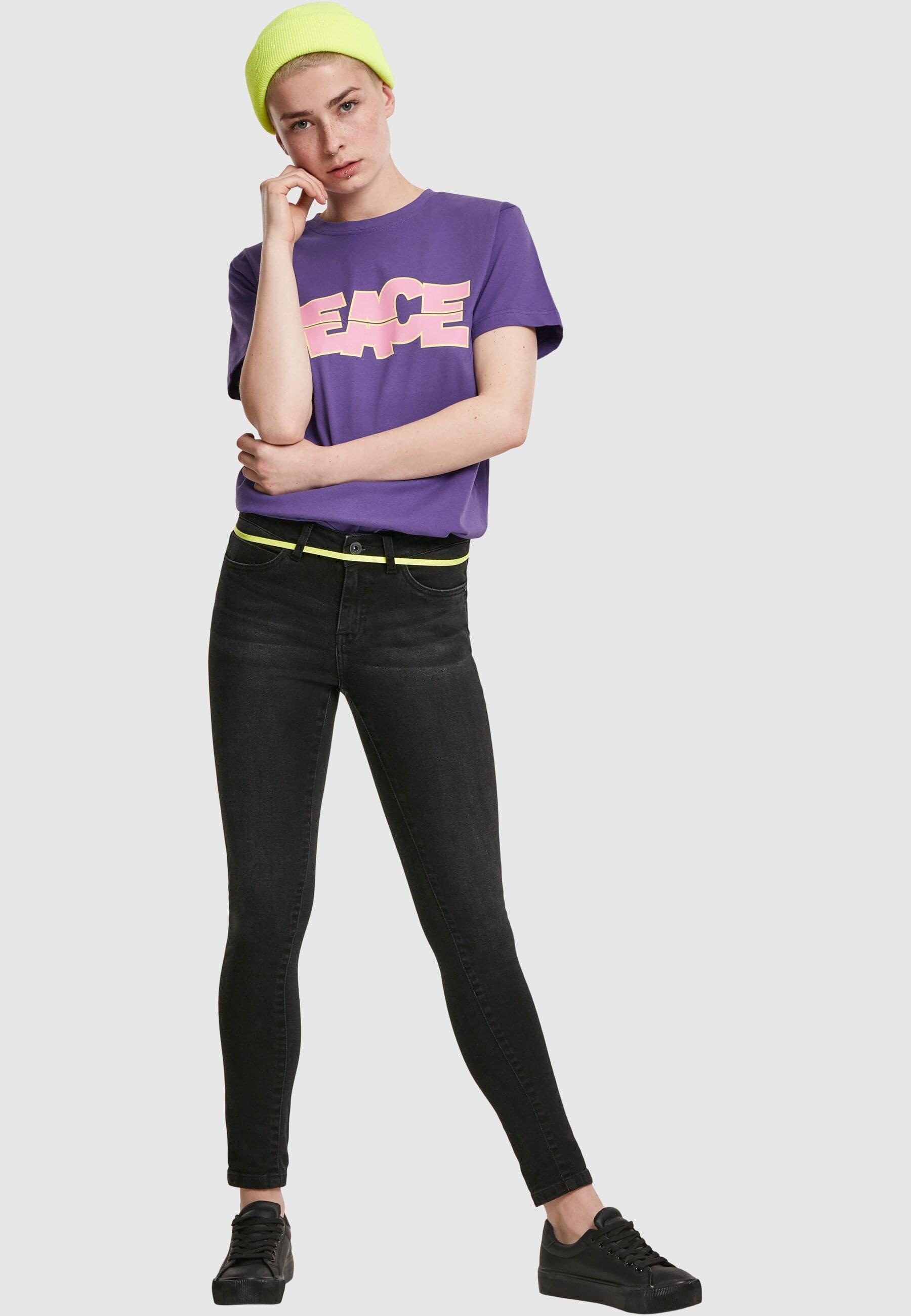 MisterTee Kurzarmshirt »MisterTee Damen Ladies Peace Tee«, (1 tlg.)