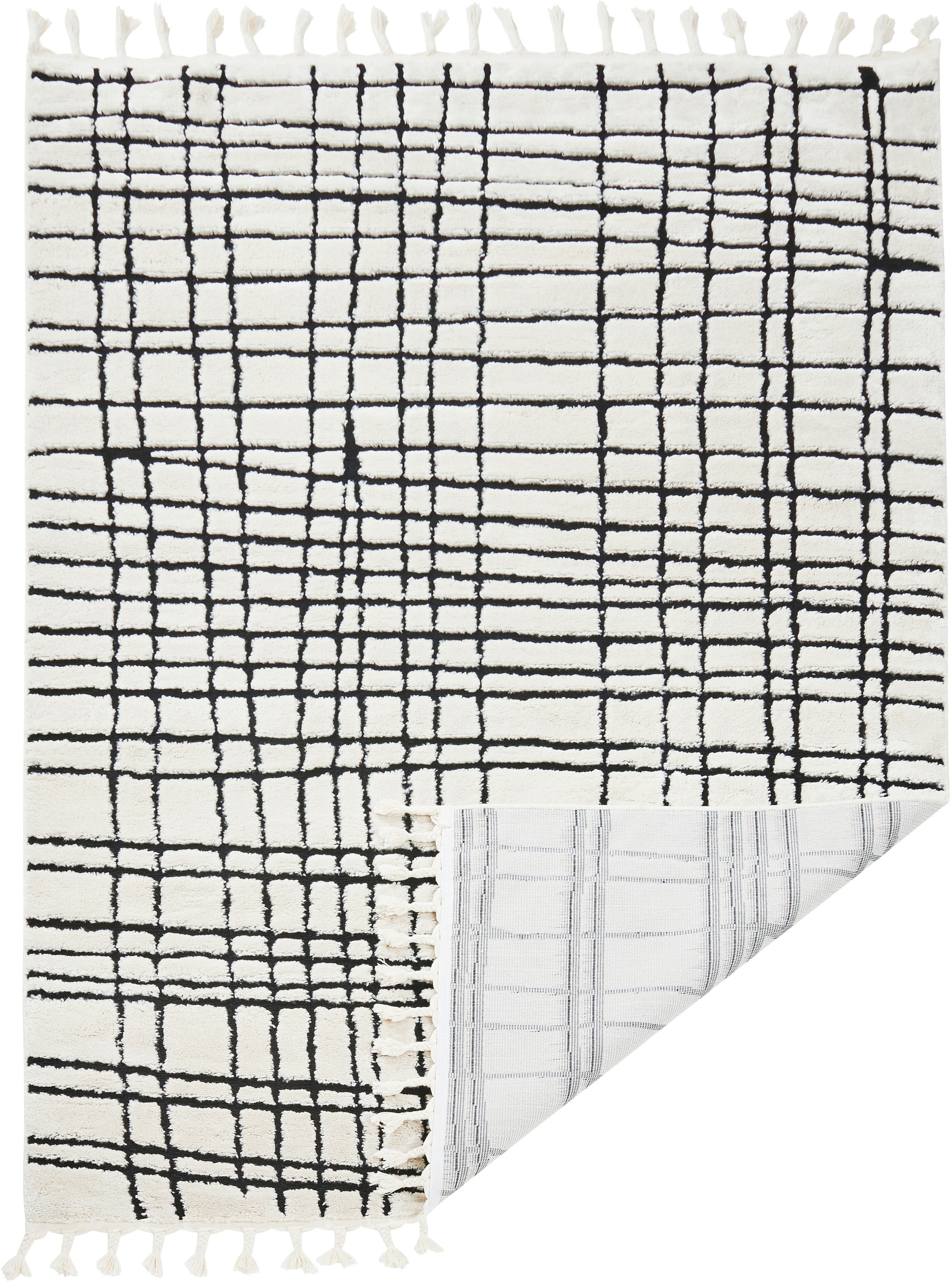 done.® Teppich »RIVER«, rechteckig, modernes mit kariert, Scandi Rechnung Hoch-Tief | Design, auf BAUR Fransen Effekt