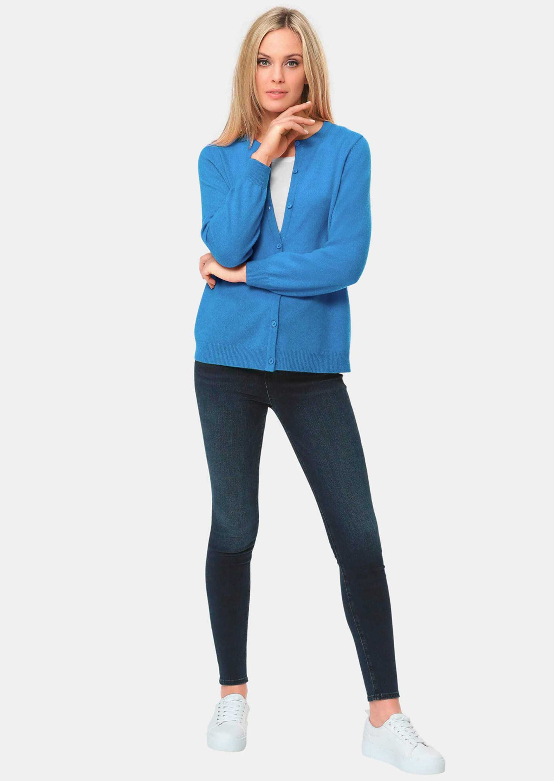 GOLDNER Strickpullover "Kurzgröße Kuschelweiche Kaschmir-Strickjacke mit Ru günstig online kaufen