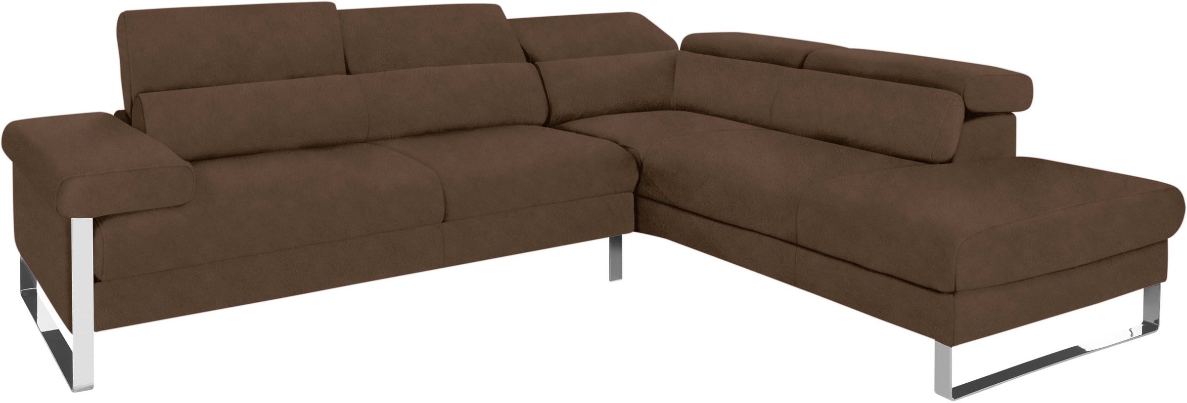 W.SCHILLIG Ecksofa »finn, toller Sitzkomfort, L-Form, hochwertige Verarbeitungsdetails«, German Design Award 2016, Fußgestell Chrom glänzend, Breite 281 cm