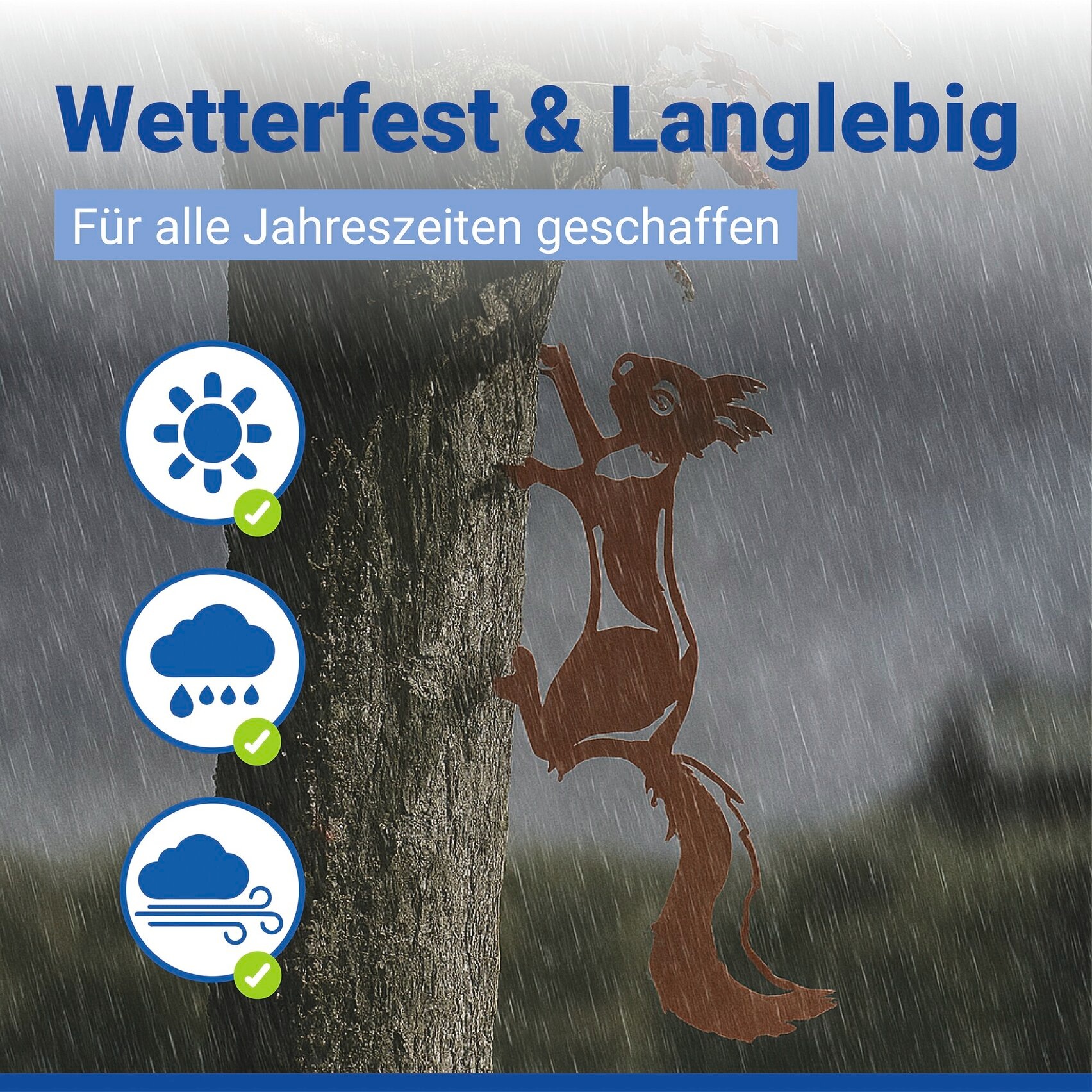 Gartenstecker MAXIMEX "Eichhörnchen", terracotta, B:24cm L:36cm, Metall, Gartenstecker, Gartendekoration, wetterbeständig, Edelrost-Effekt mit feiner Patina 3