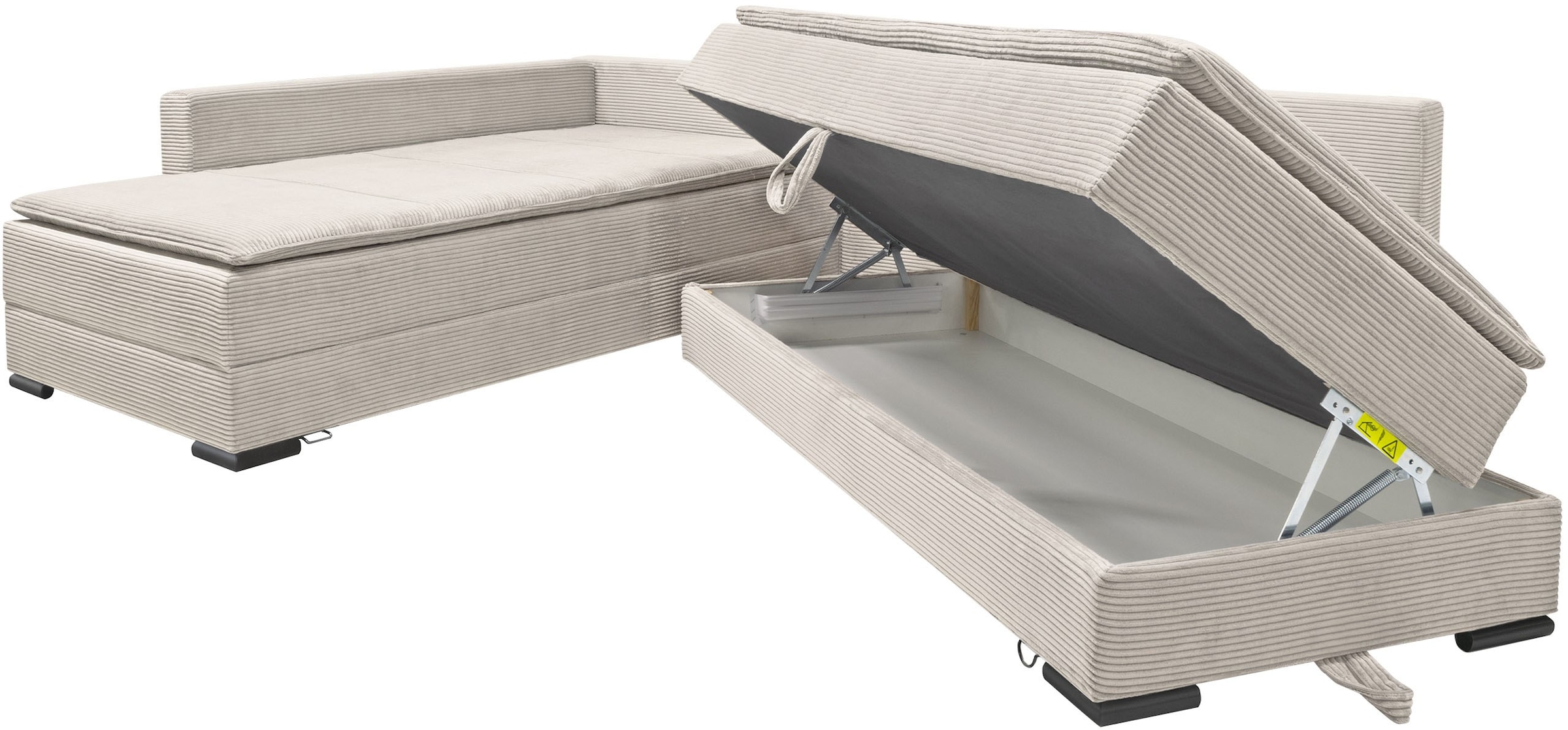 INOSIGN Ecksofa »Night & Day L-Form mit Dauer-Schlaffunktion, Cord-Bezug!«, inklusive Bettfunktion und Bettkasten