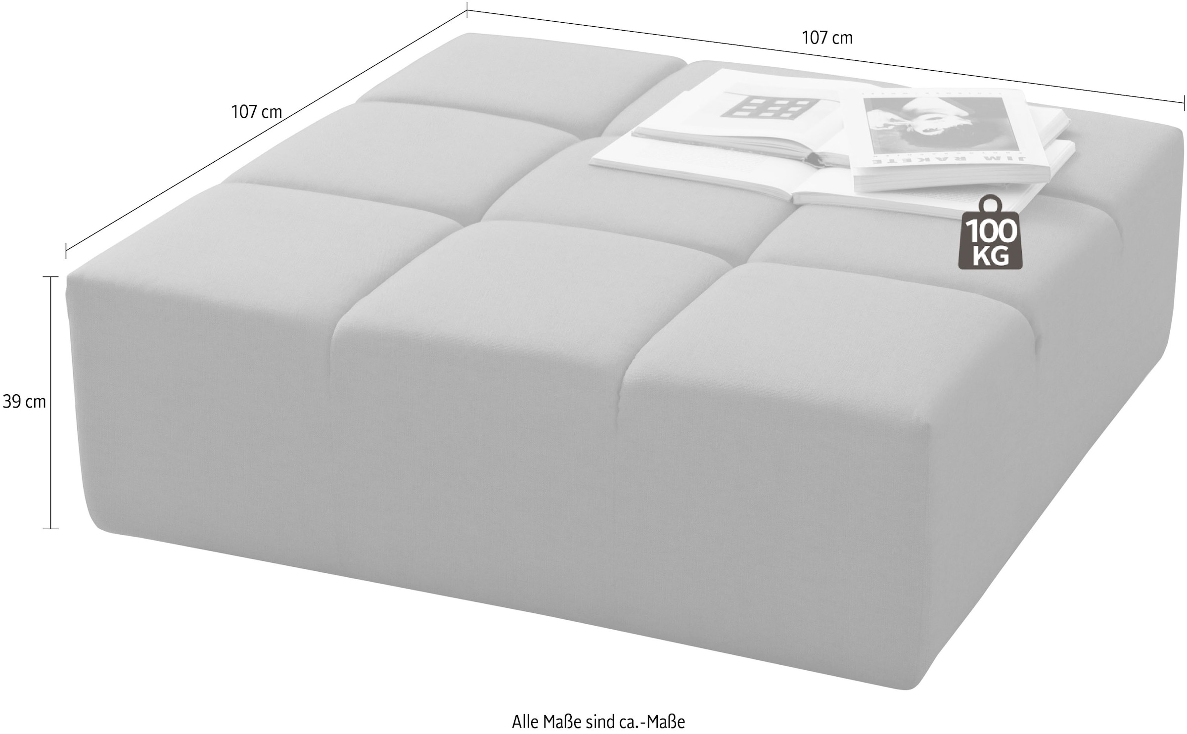 INOSIGN Polsterhocker »Ancona«, passend zur "Ancona"-Polsterserie, auch in Cord + Easy Care