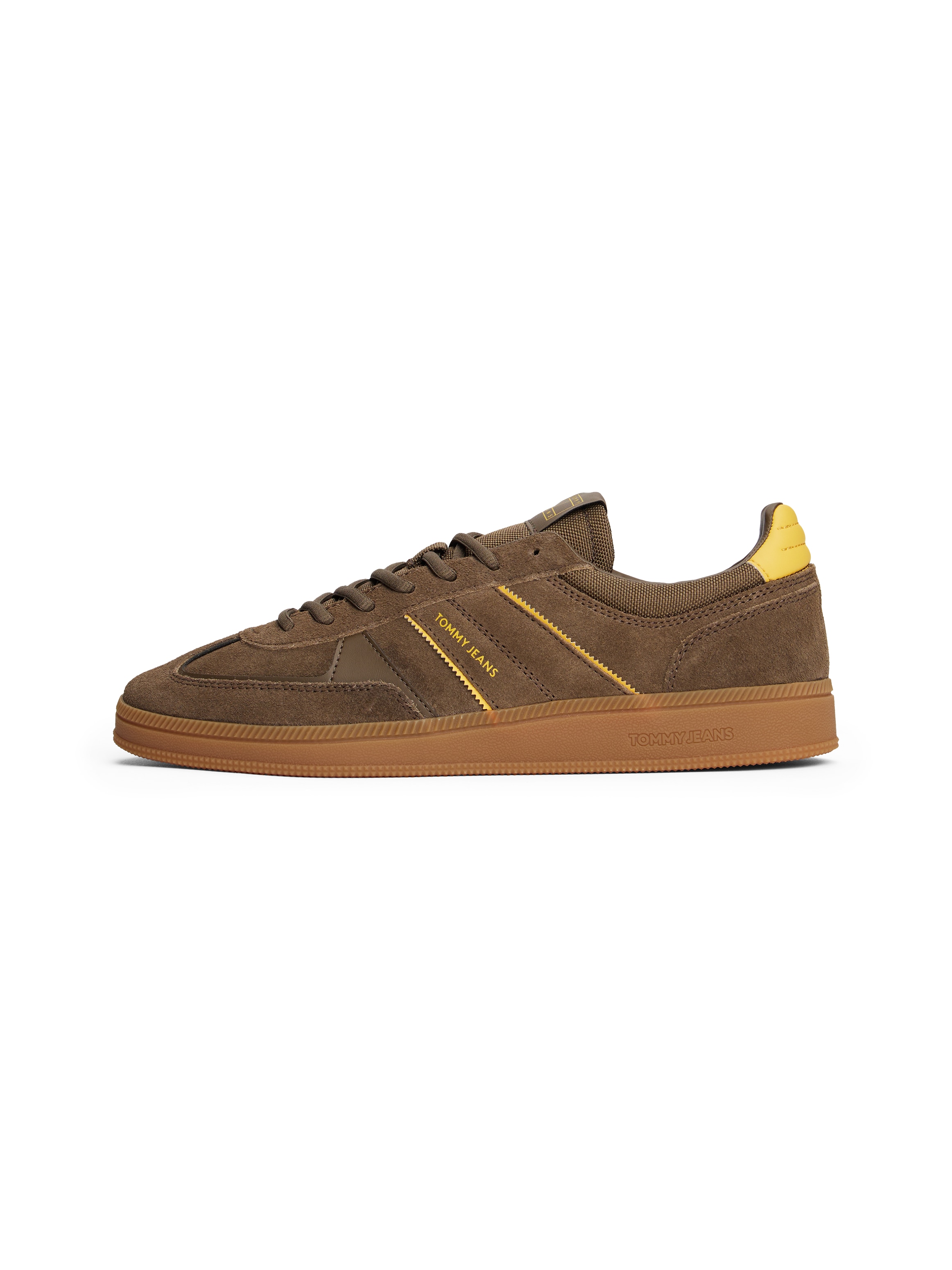 Tommy Jeans Sneaker »THE GREENWICH EDGE SUEDE«, Freizeitschuh, Halbschuh, Schnürer mit farblicher Pasepelierung