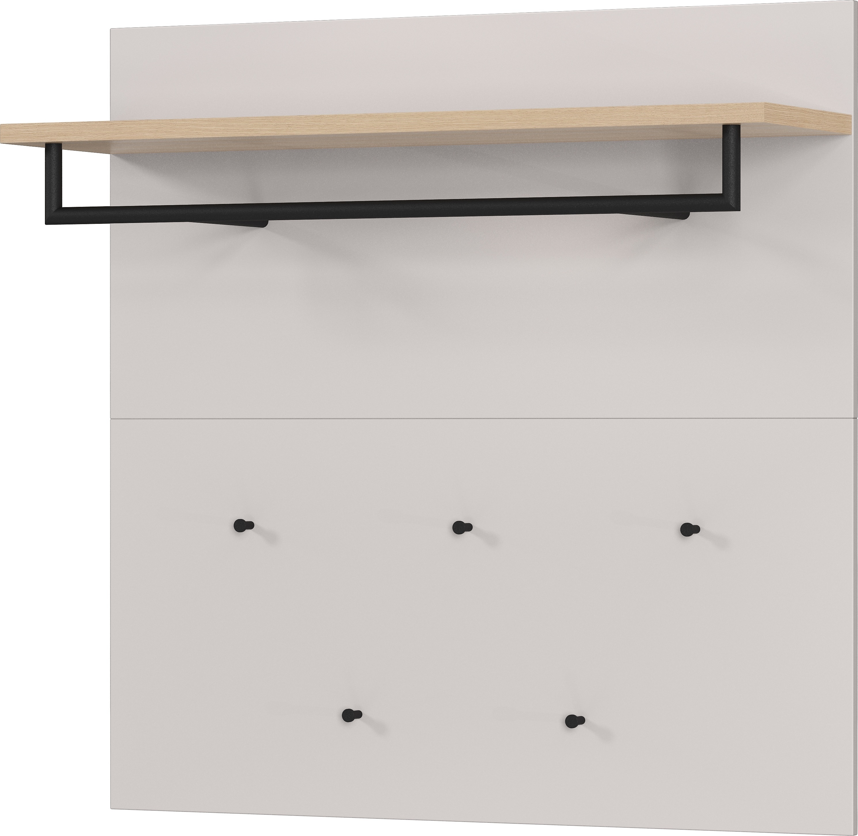 GERMANIA Garderobenpaneel "Cormano" 1 Stk. tlg. 96 x 107 x 30 cm, Kleiderstange und -haken aus Metall, Made in Germany
