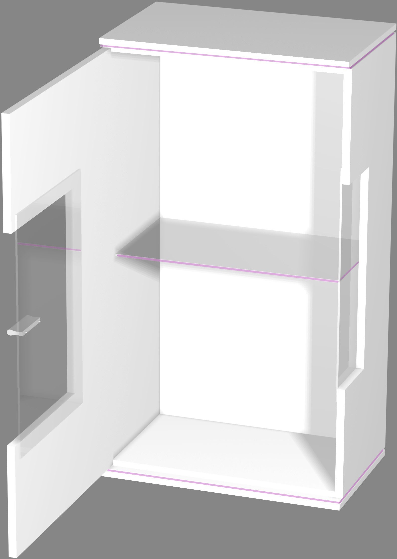 Thumbnail - Höltkemeyer Wohnwand "Happy" Set besteht aus 1 Standvitrine, 1 Hängevitrine, 1 Lowboard und 1 Wandregal