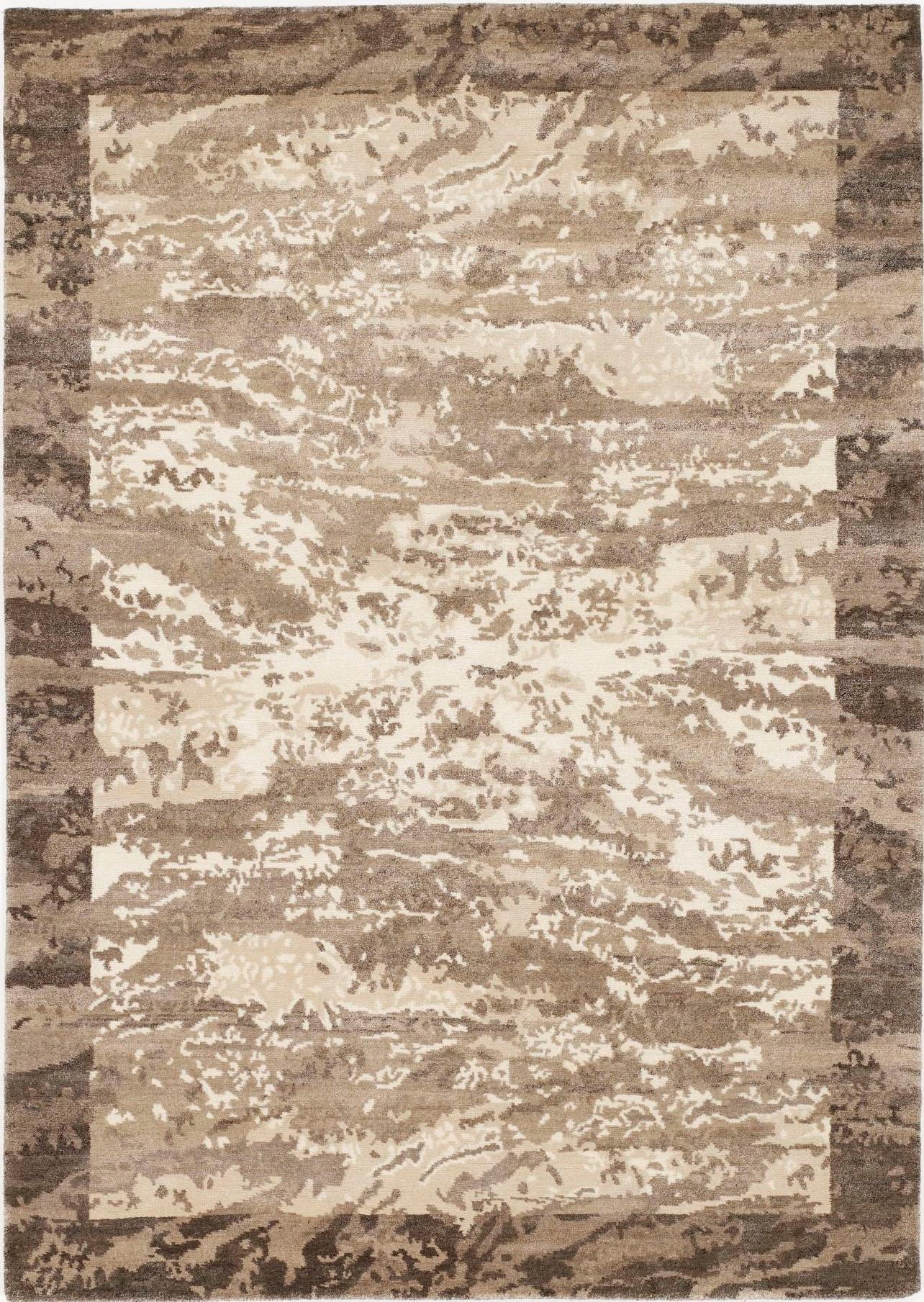 Orientteppich OCI DIE TEPPICHMARKE "Award Siri" Gr. 4, beige (natur), B:170cm H:15mm L:240cm, Viskose, Wolle, Teppiche, handgeknüpft, echter Nepal Teppich, Wolle,Wohnzimmer