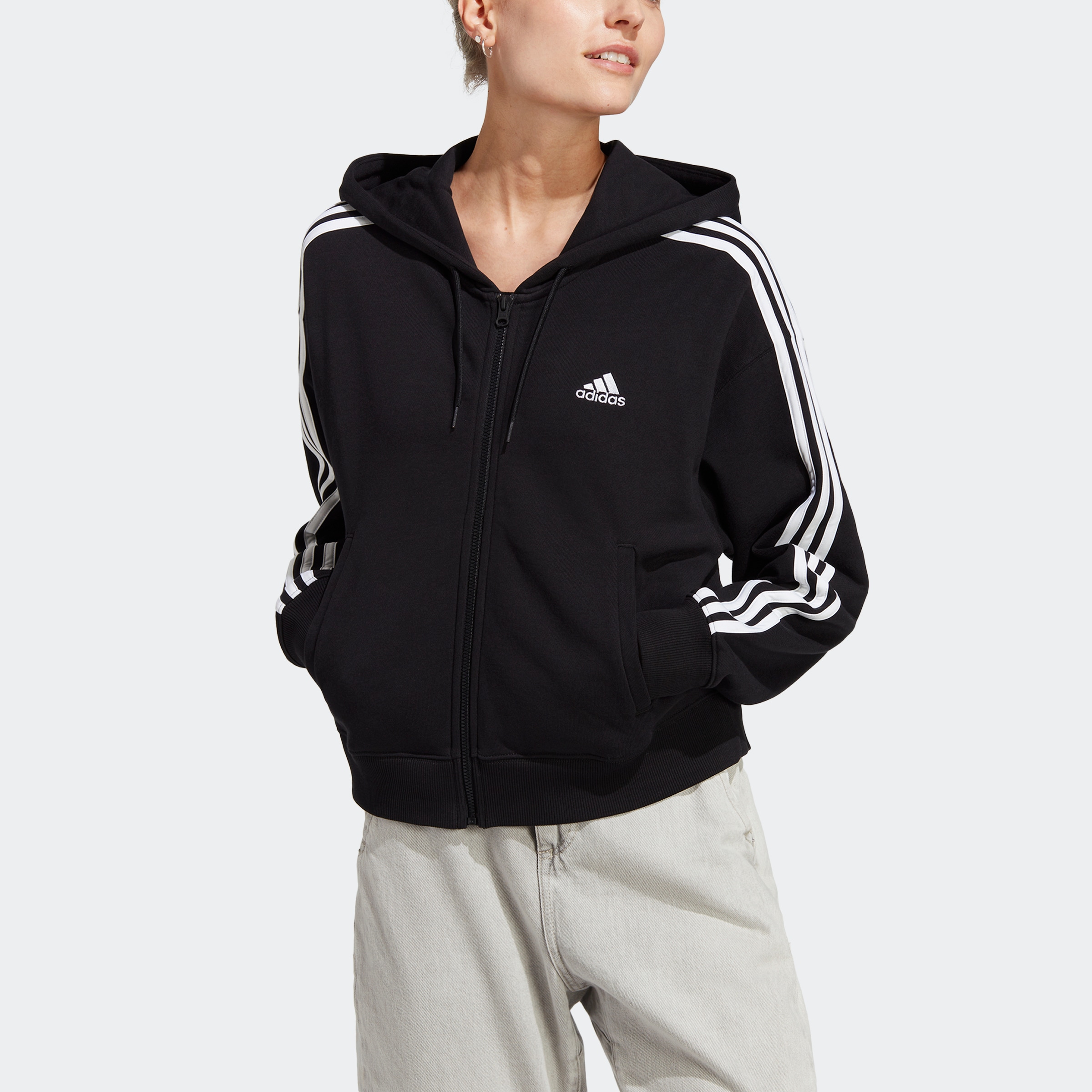 adidas Sportswear Kapuzensweatjacke "ESSENTIALS 3STREIFEN FRENCH TERRY BOMB günstig online kaufen