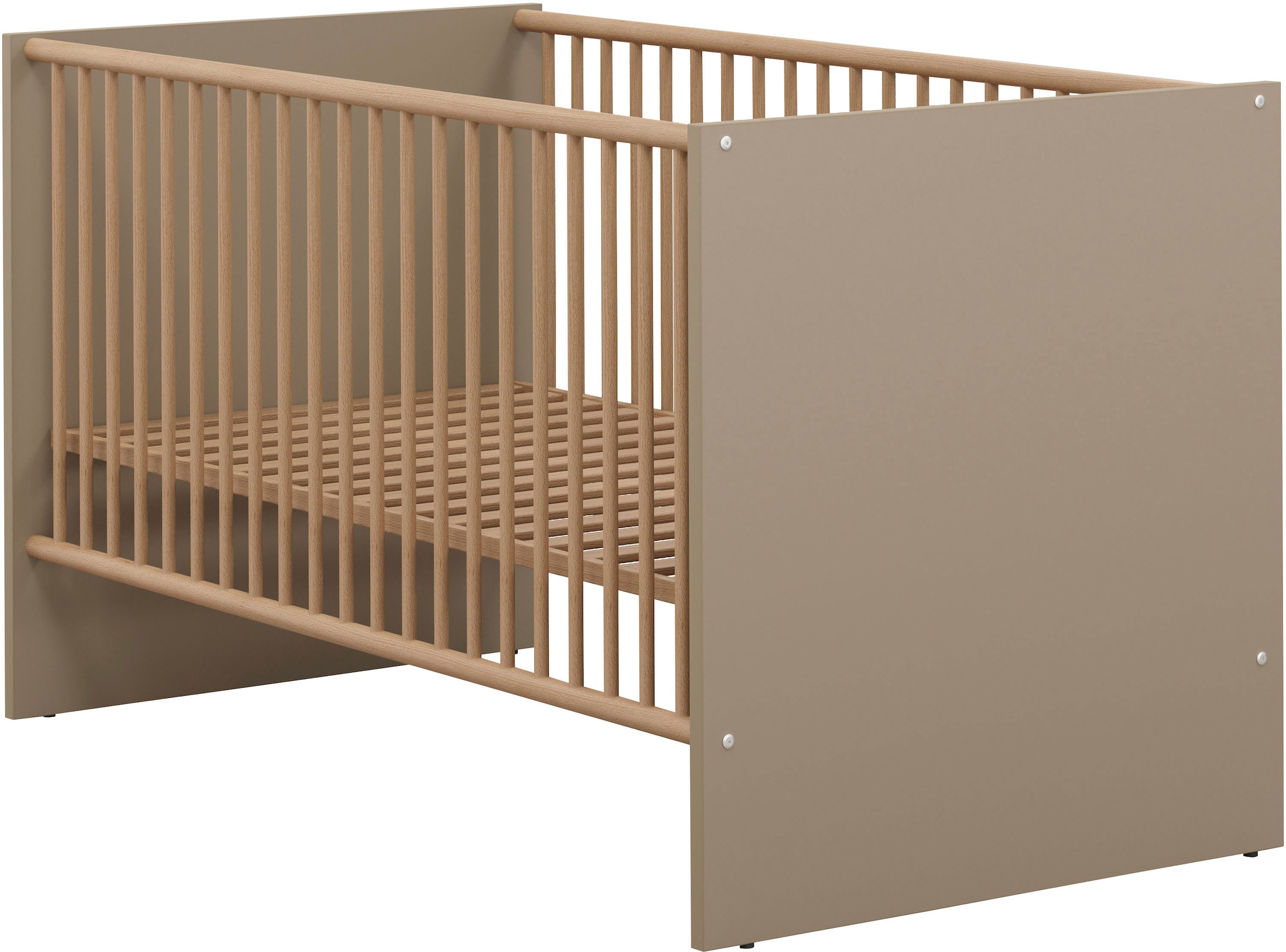 trendteam Babymöbel-Set »Beja« Set, 2 tlg. Babyzimmermöbel: Kinderbett und Wickelkommode - silberfarbene Griffe