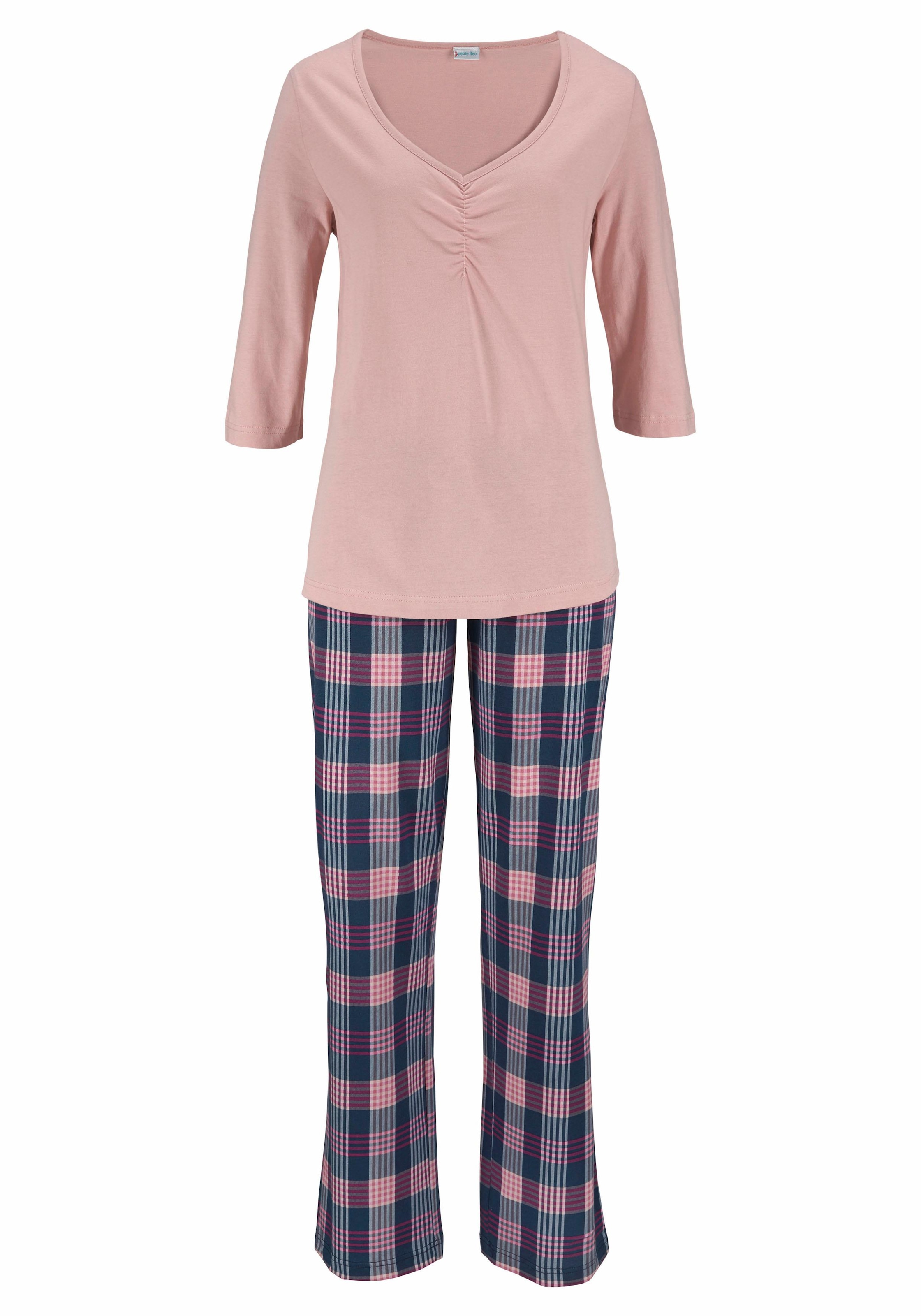 petite fleur Pyjama (4 tlg. 2 Stück) mit karierter Hose