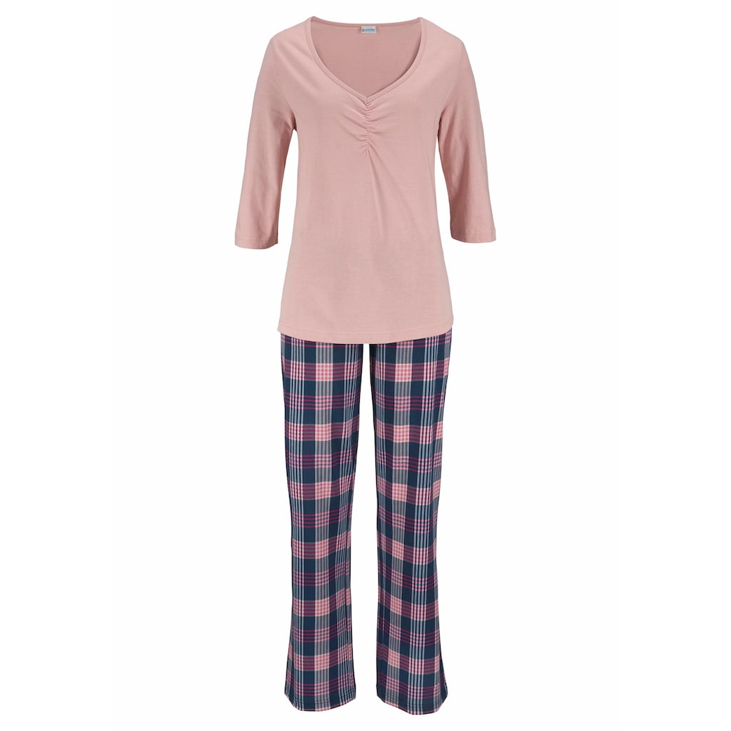 petite fleur Pyjama (4 tlg. 2 Stück) mit karierter Hose