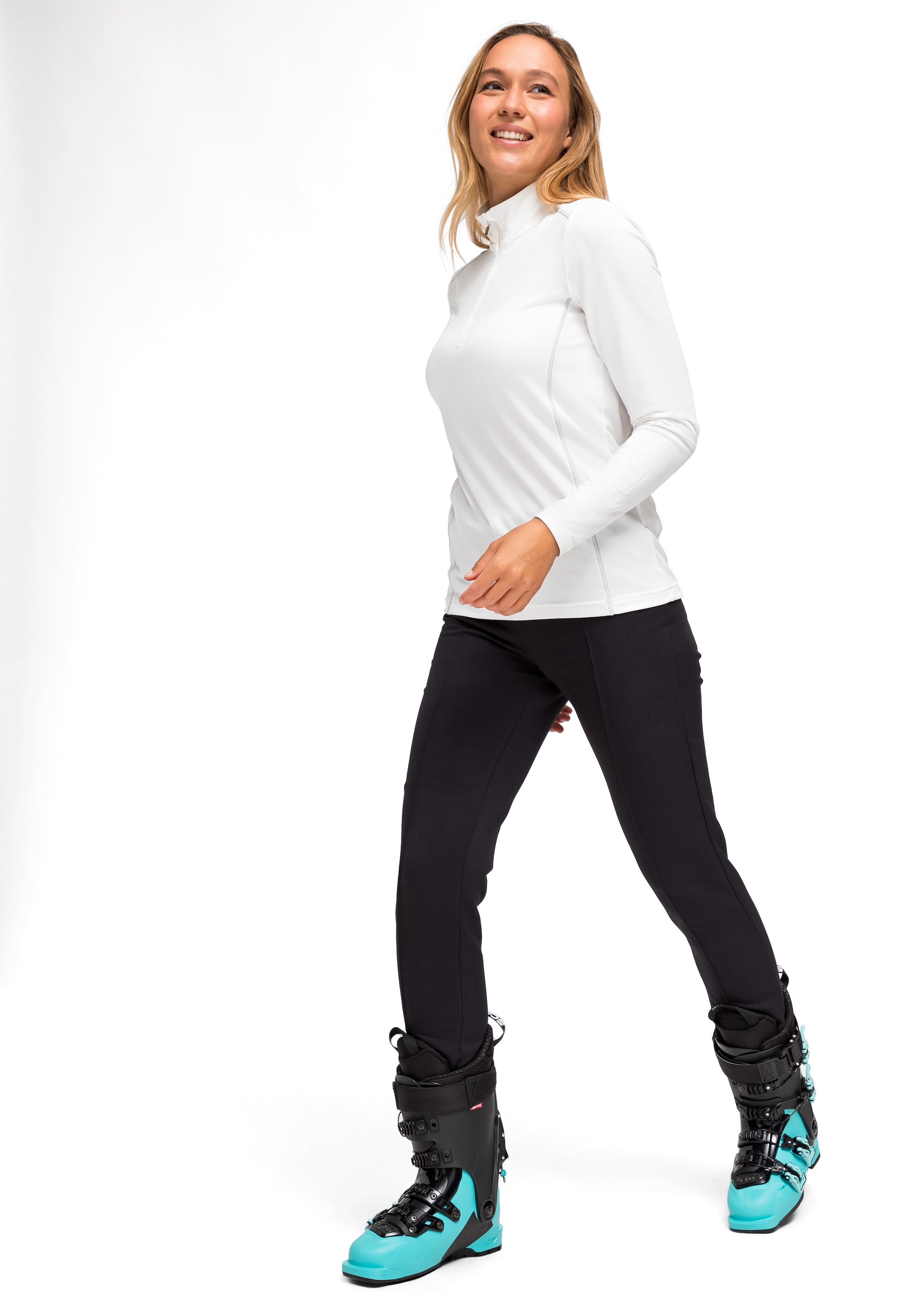 Sportliche Damen-Schlupfhose in weiß /Slim Fit